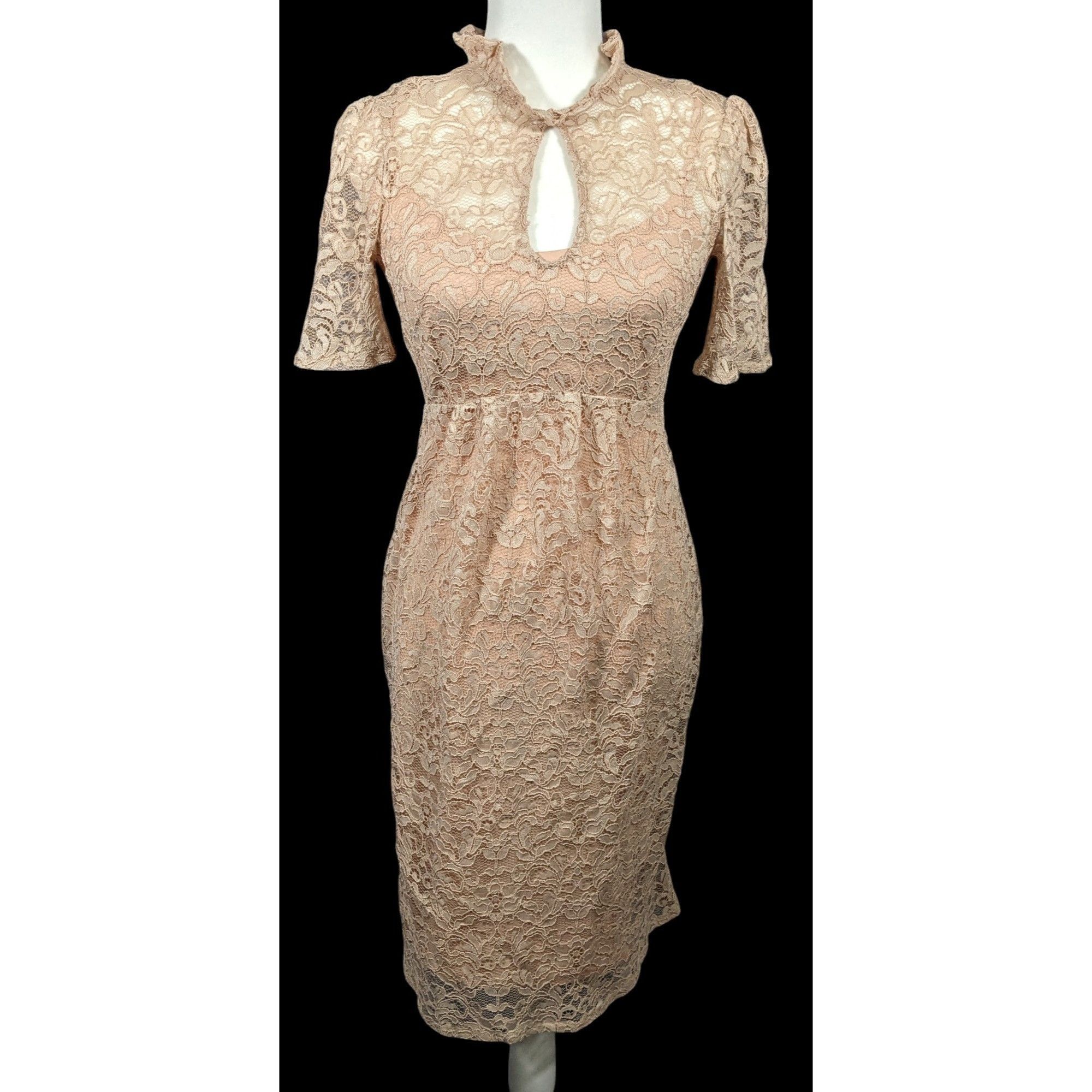 Other Hope And Ivy Cream Floral Lace Keyhole Dress Size 6 Size M / US 6-8 / IT 42-44 - 1 Thumbnail