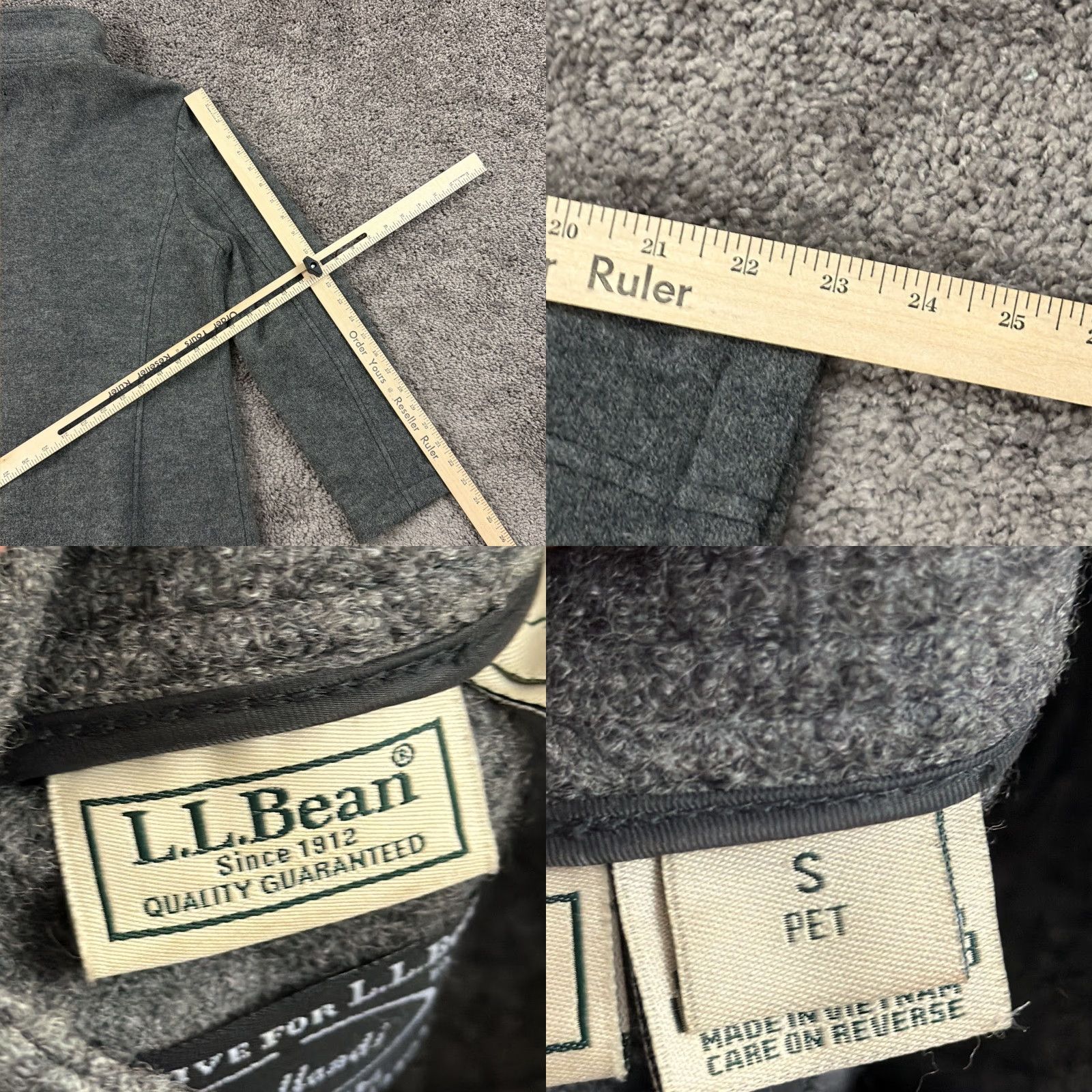 Vintage LL Bean Jacket Womens S Petite Gray Wool High-Neck Classic Button Front 271133 Size S / US 4 / IT 40 - 8 Thumbnail