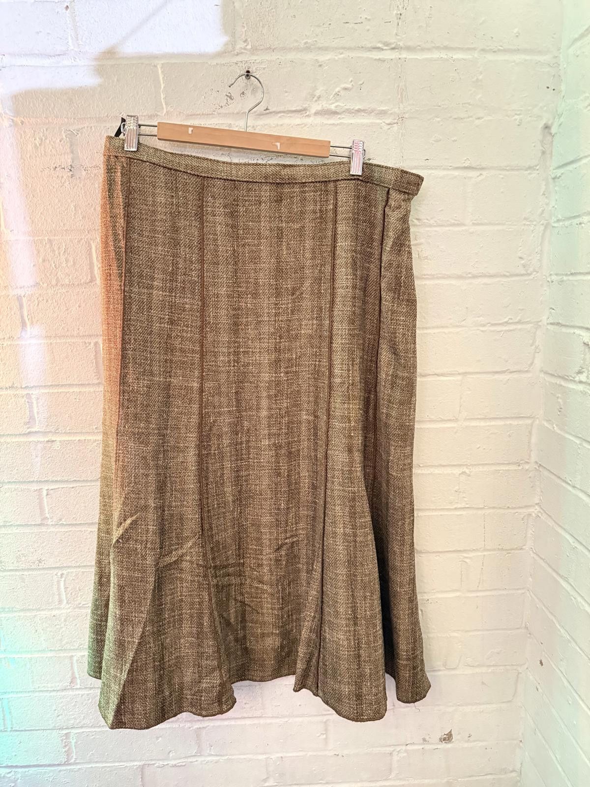 Marks & Spencer Marks & Spencer Women's Brown Tweed Skirt UK Size 20 Size 42" / US 20 - 1 Thumbnail