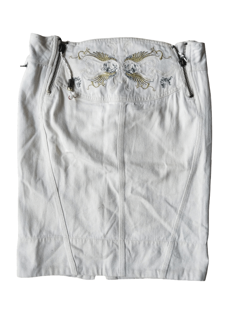 Diesel Diesel White Embroidered Denim Skirt (Y2K Archive) Size 26" / US 2 / IT 38 - 1 Thumbnail