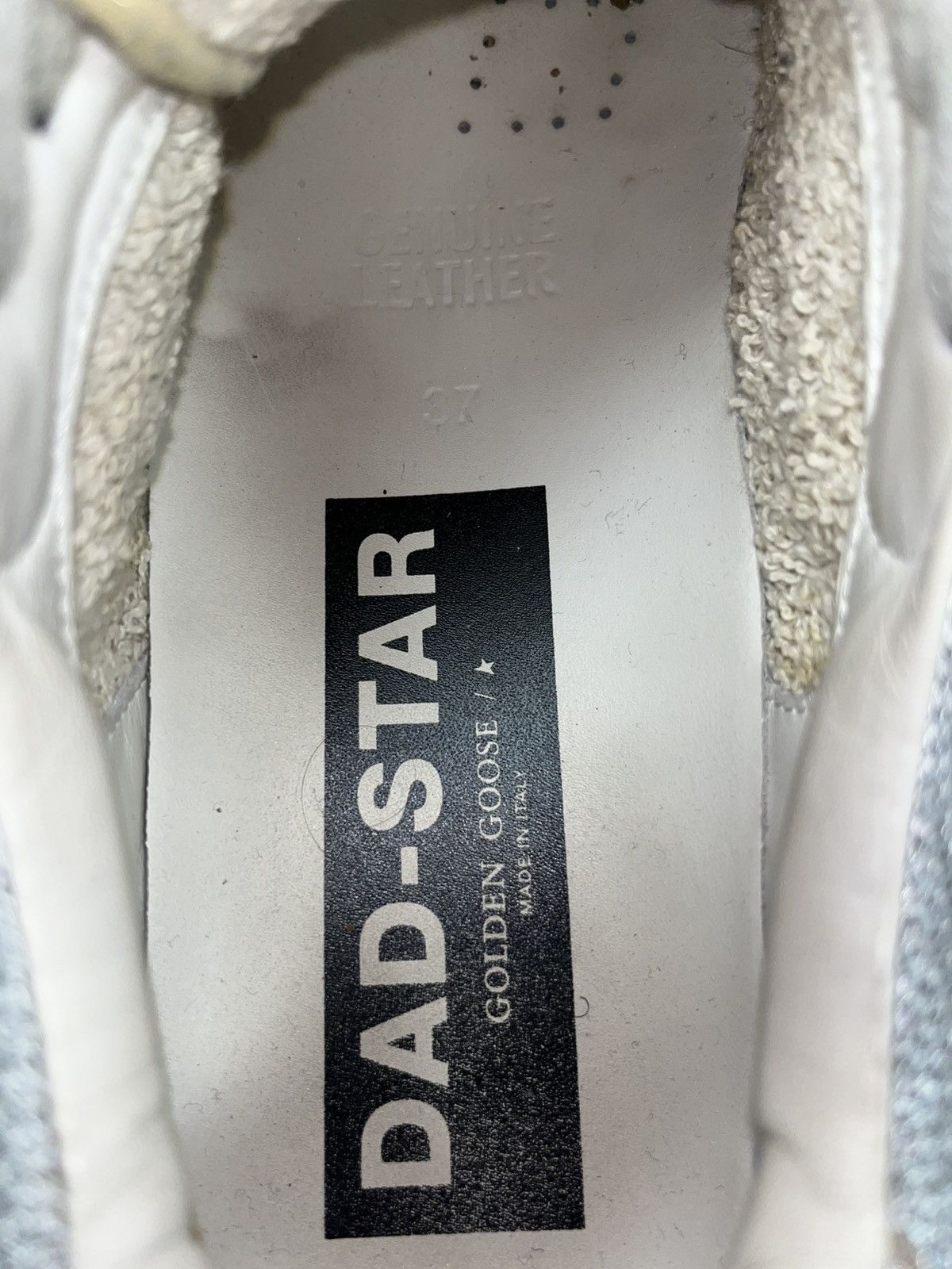 Golden Goose Men's Dad-Star in silver laminated leather Size US 6 / IT 36 - 7 Thumbnail