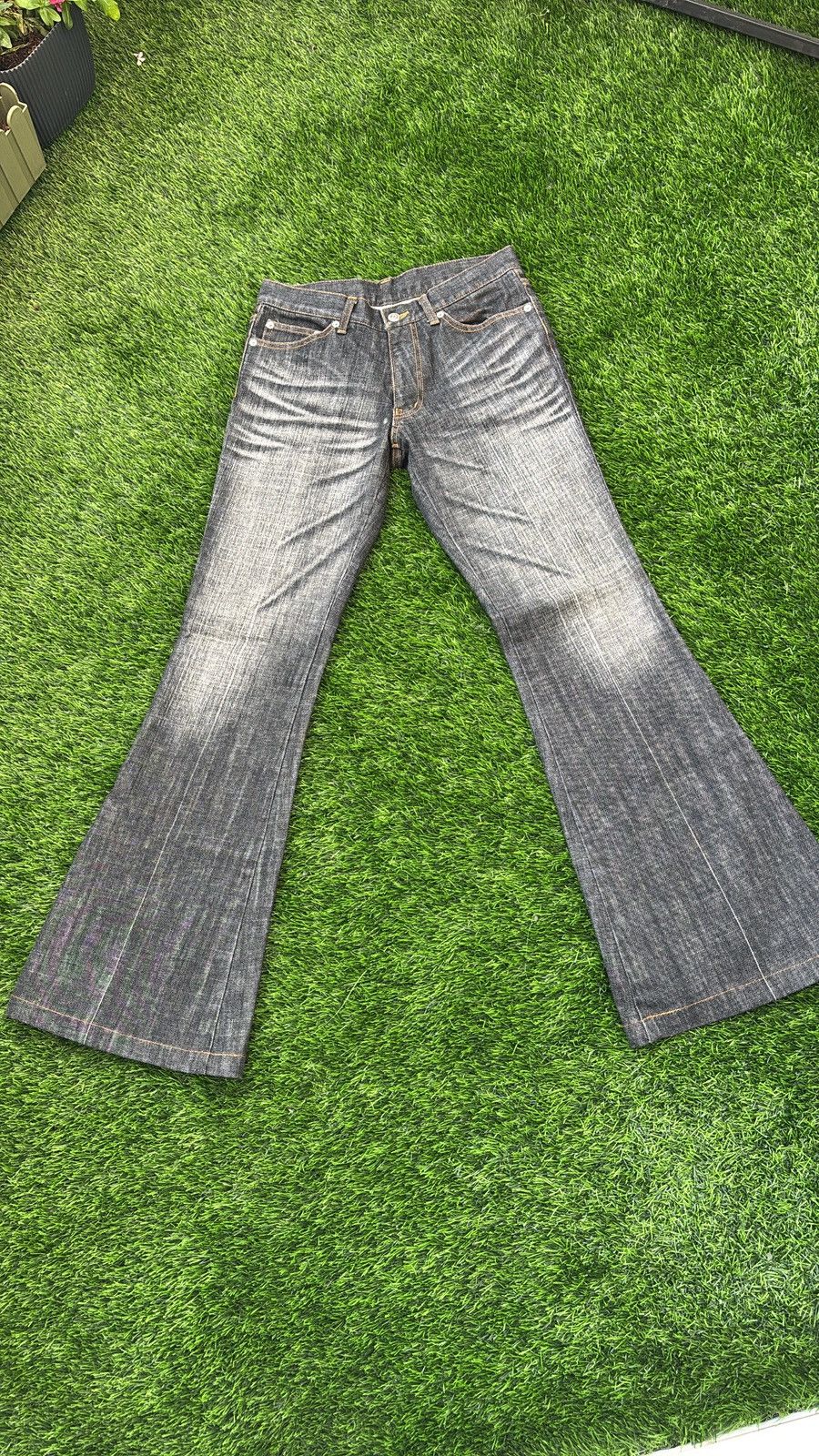 Tornado Mart Tornado Mart Black Washed Flared Jeans Size US 31 - 1 Thumbnail