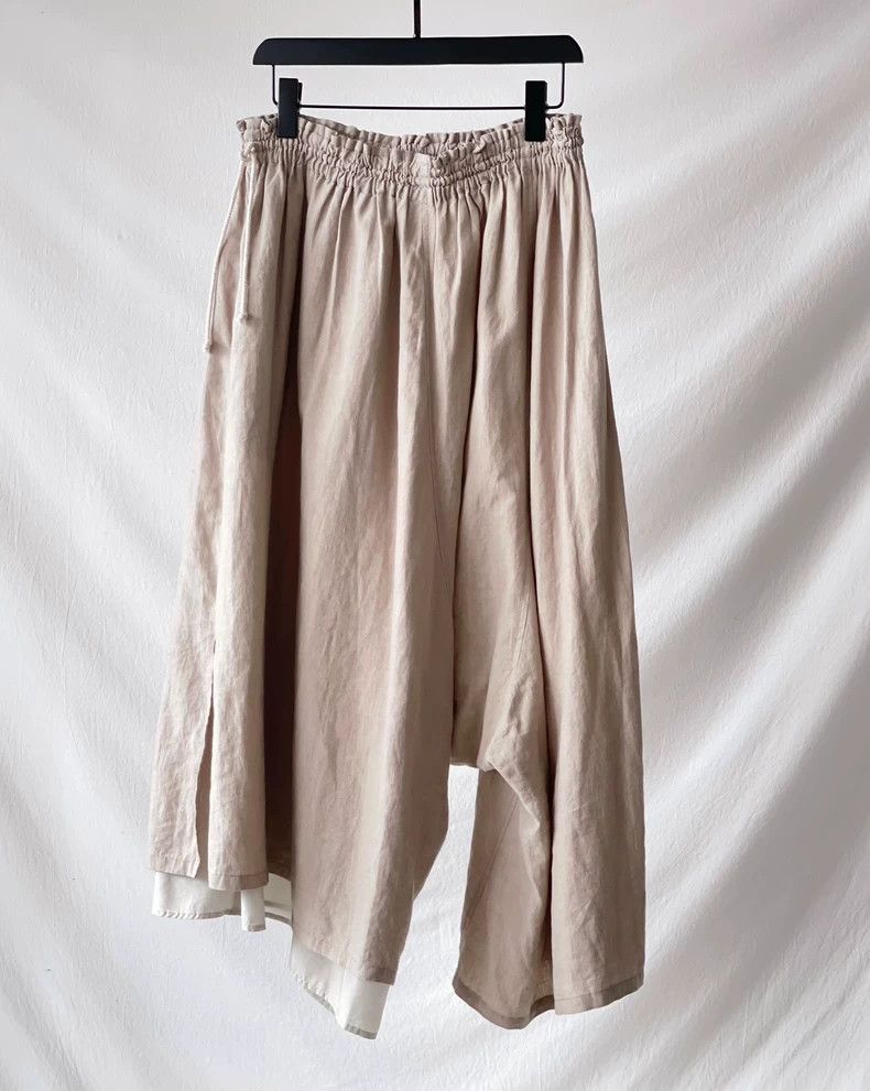 Yohji Yamamoto yohji yamamotoPure linen asymmetric wide-leg pants 2503-Nex Size 25" / US 0 / IT 36 - 3 Thumbnail