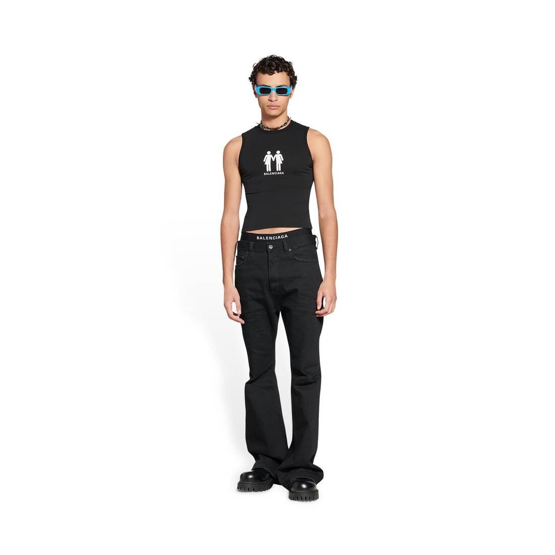 Balenciaga o1s1wg110425 Pride 22 Fitted Tank Top in Black Size US S / EU 44-46 / 1 - 2 Thumbnail