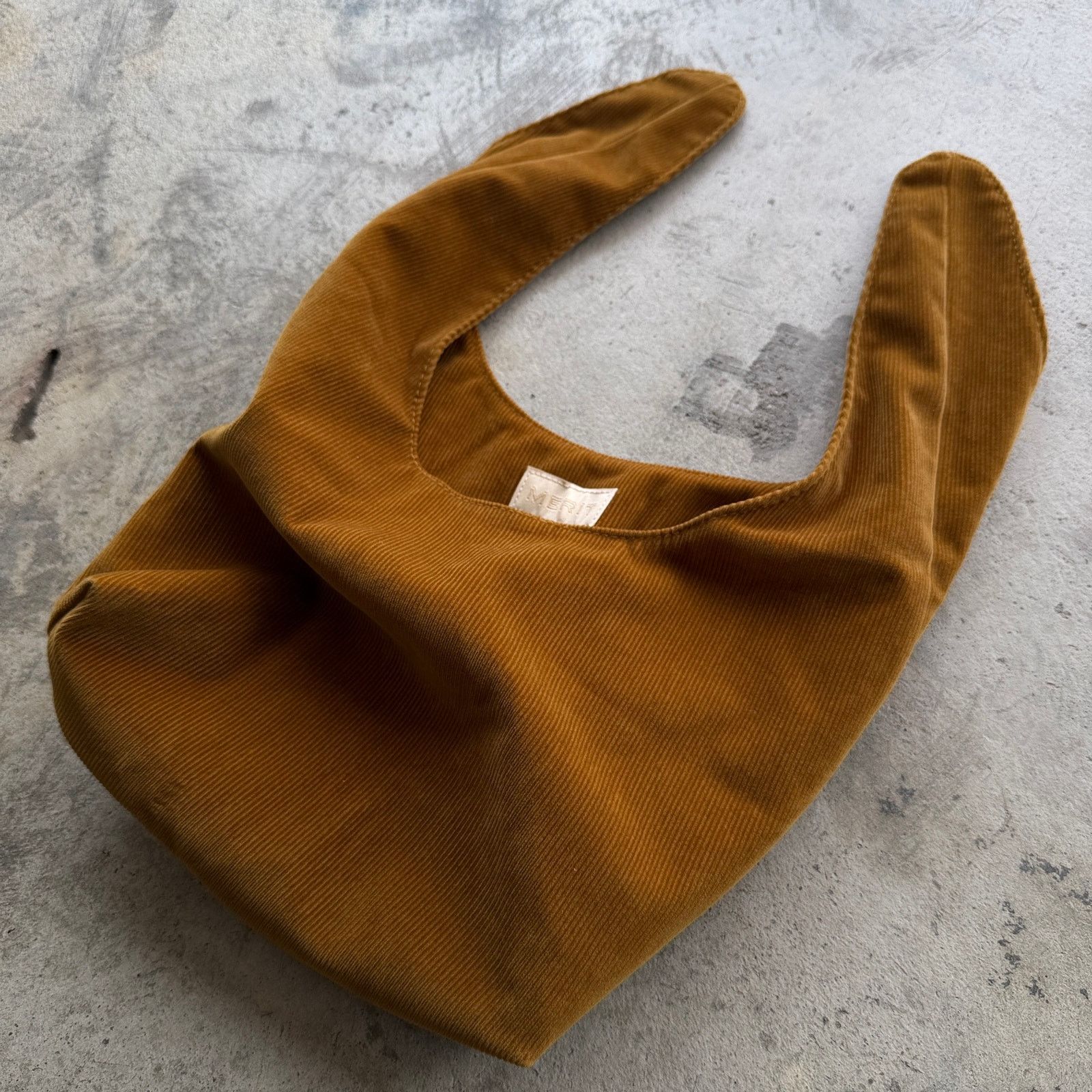 Other Merit Beauty Mustard Yellow Corduroy Knot Hobo Bag Size ONE SIZE - 4 Thumbnail