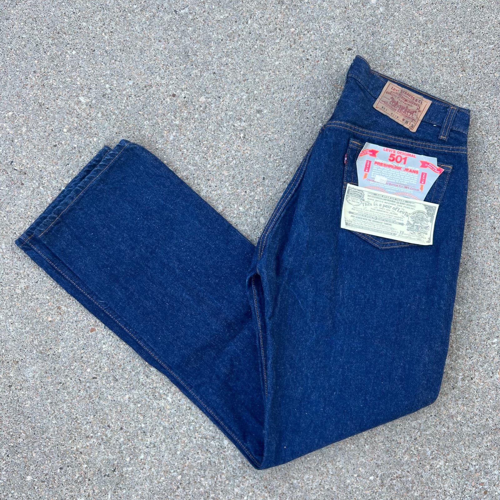 Image of Levis 80's Levi’S 501 Button Fly Straight Leg Jeans 501-0115 NWT in Blue, Men's (Size 36)