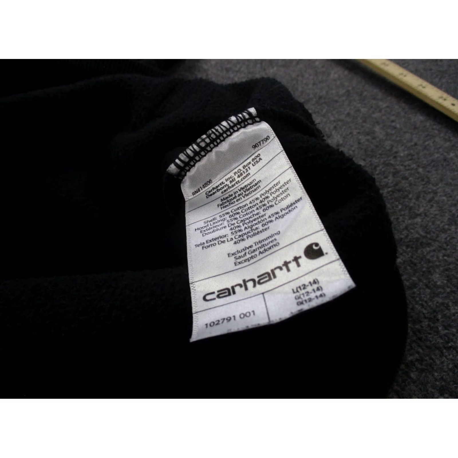 Carhartt Carhartt Hoodie Women L Black Relaxed Pullover Hooded Pockets Thermal Knit Sweatshirt Style: Pullover, Activewear, Workwear Mens Womens Girls Boys Size L / US 10 / IT 46 - 7 Thumbnail