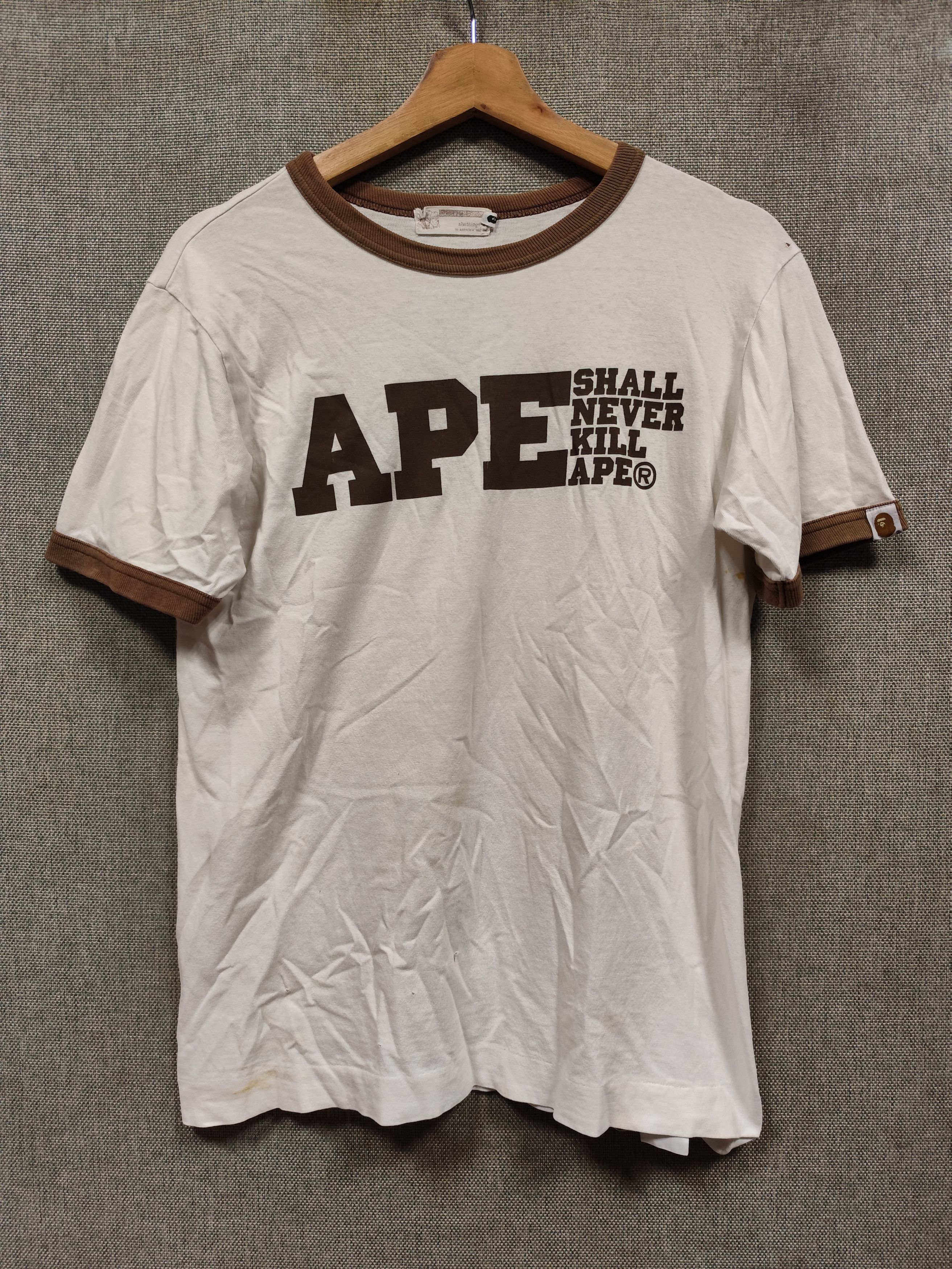 Bape Vintage t shirt bape shall never kill ape Size US S / EU 44-46 / 1 - 1 Thumbnail
