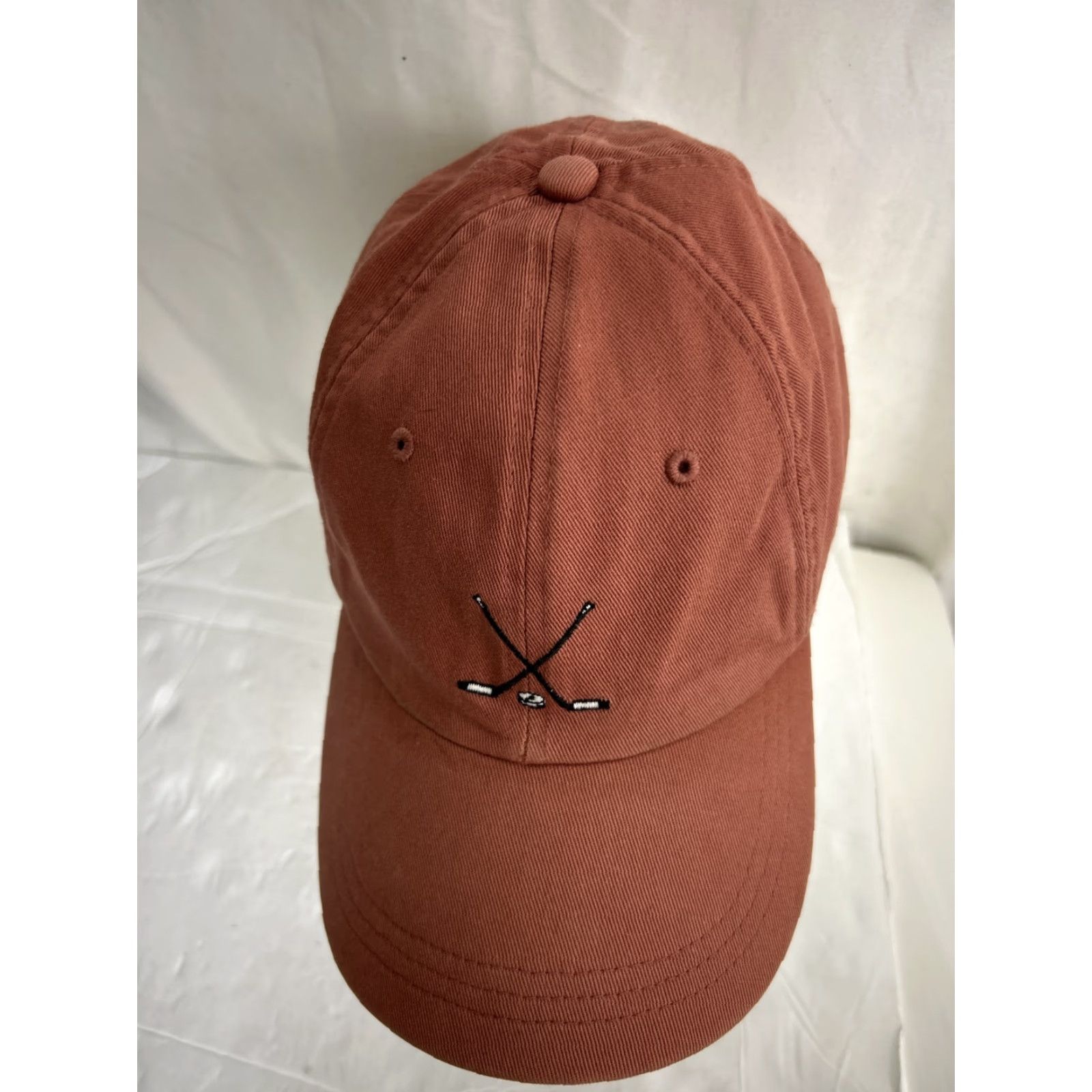J.Crew J.CREW Golf Hat Men's Embroidered Graphic Rust Adjustable Size ONE SIZE - 5 Thumbnail
