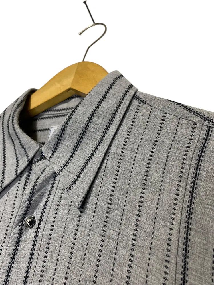 Givenchy 2000s Givenchy paris stitches stripe blue sapphire shirt Size US M / EU 48-50 / 2 - 2 Thumbnail