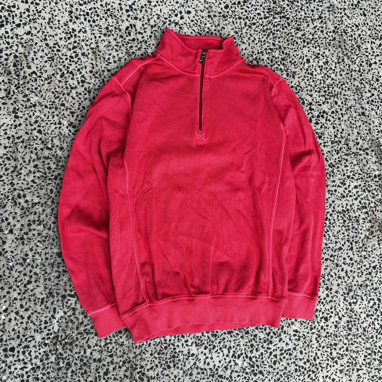 Gaziano & Girling Red Antique French Vintage Quarter Zip Sweatshirt 🏔️ Size S / US 4 / IT 40 - 1 Thumbnail