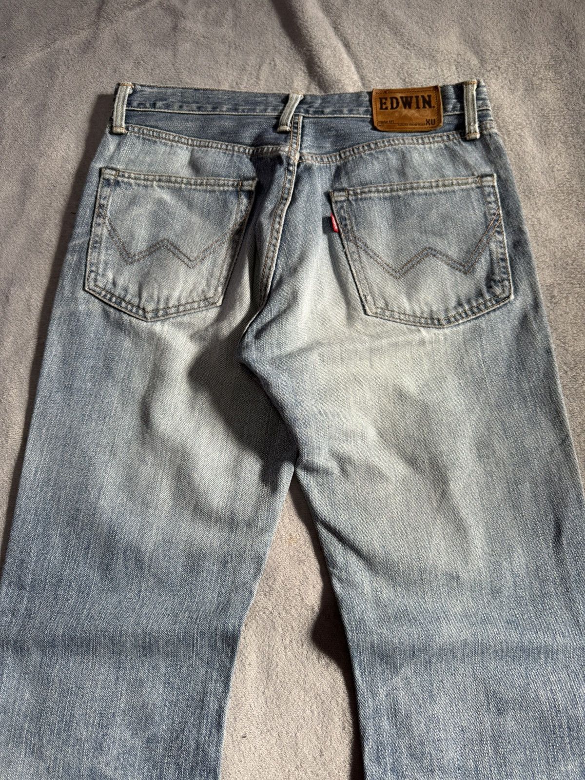 Edwin × Vintage Edwin XV441 Bootcut Flared Natural Distressed Jeans Size US 30 / EU 46 - 18 Thumbnail