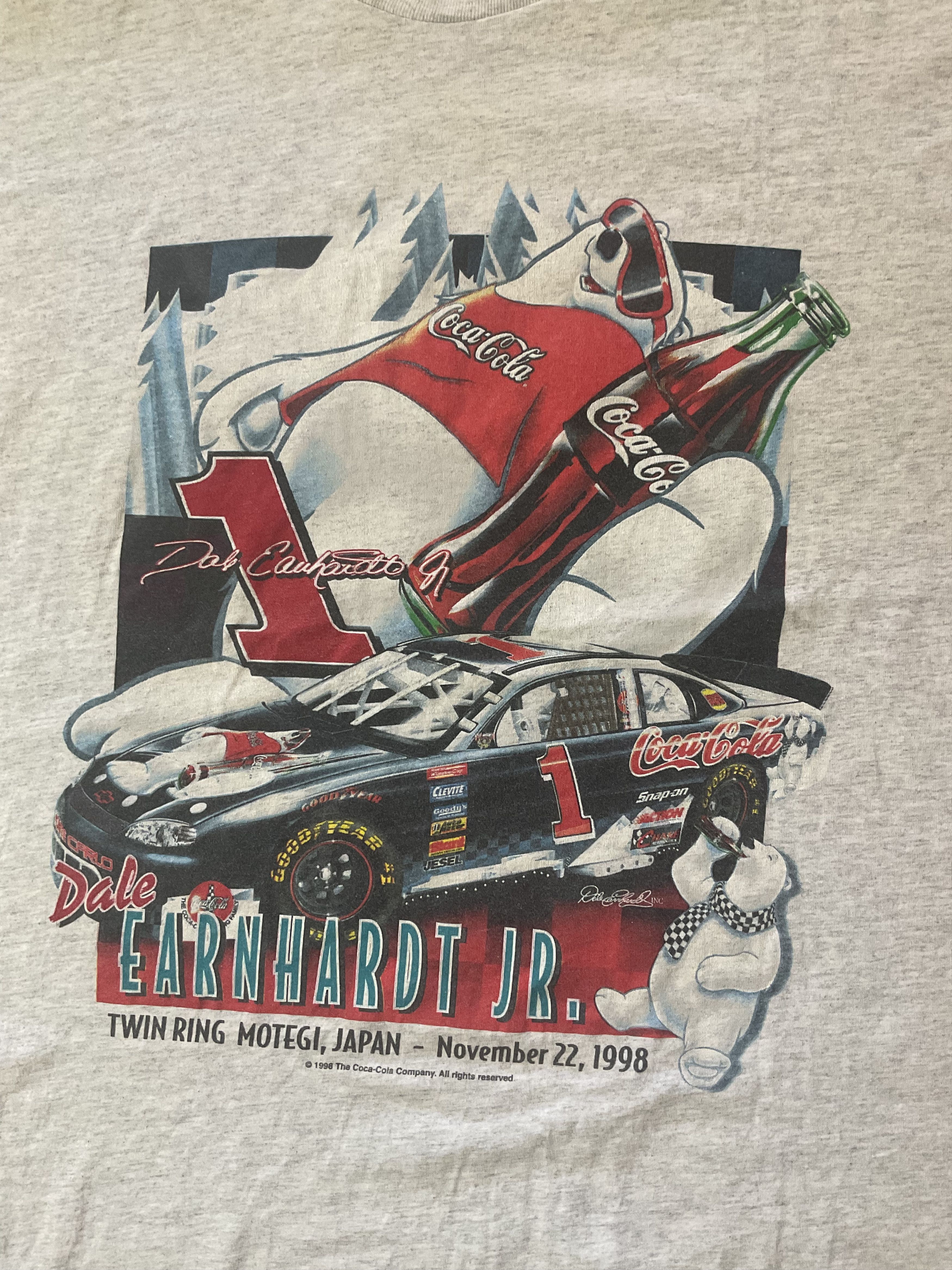 Coca Cola Vintage 1998 Coca Cola Dale Earnhardt Jr Nascar T-Shirt Size US XL / EU 56 / 4 - 3 Thumbnail