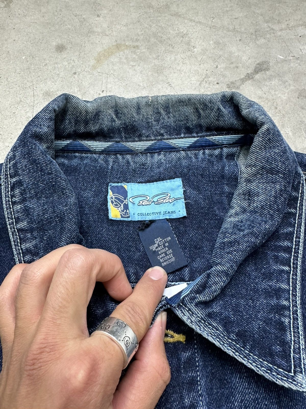 Other Raw Blue Denim Jacket 2XL Y2K Jacket Faded Distressed Size US XXL / EU 58 / 5 - 4 Thumbnail