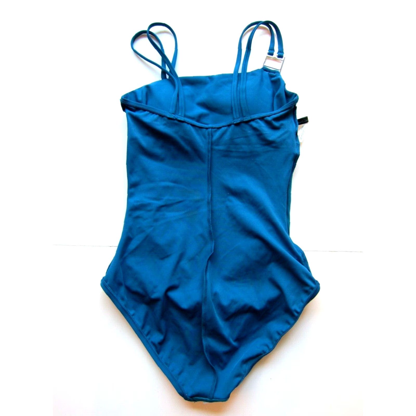 AQUA New Aqua Green Jade Green Silver Double Strap One Piece Swimsuit Women Medium Size ONE SIZE - 4 Thumbnail