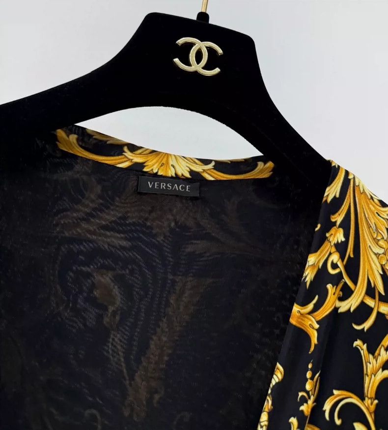 Versace Gold baroque thin cardigan top Womenswear