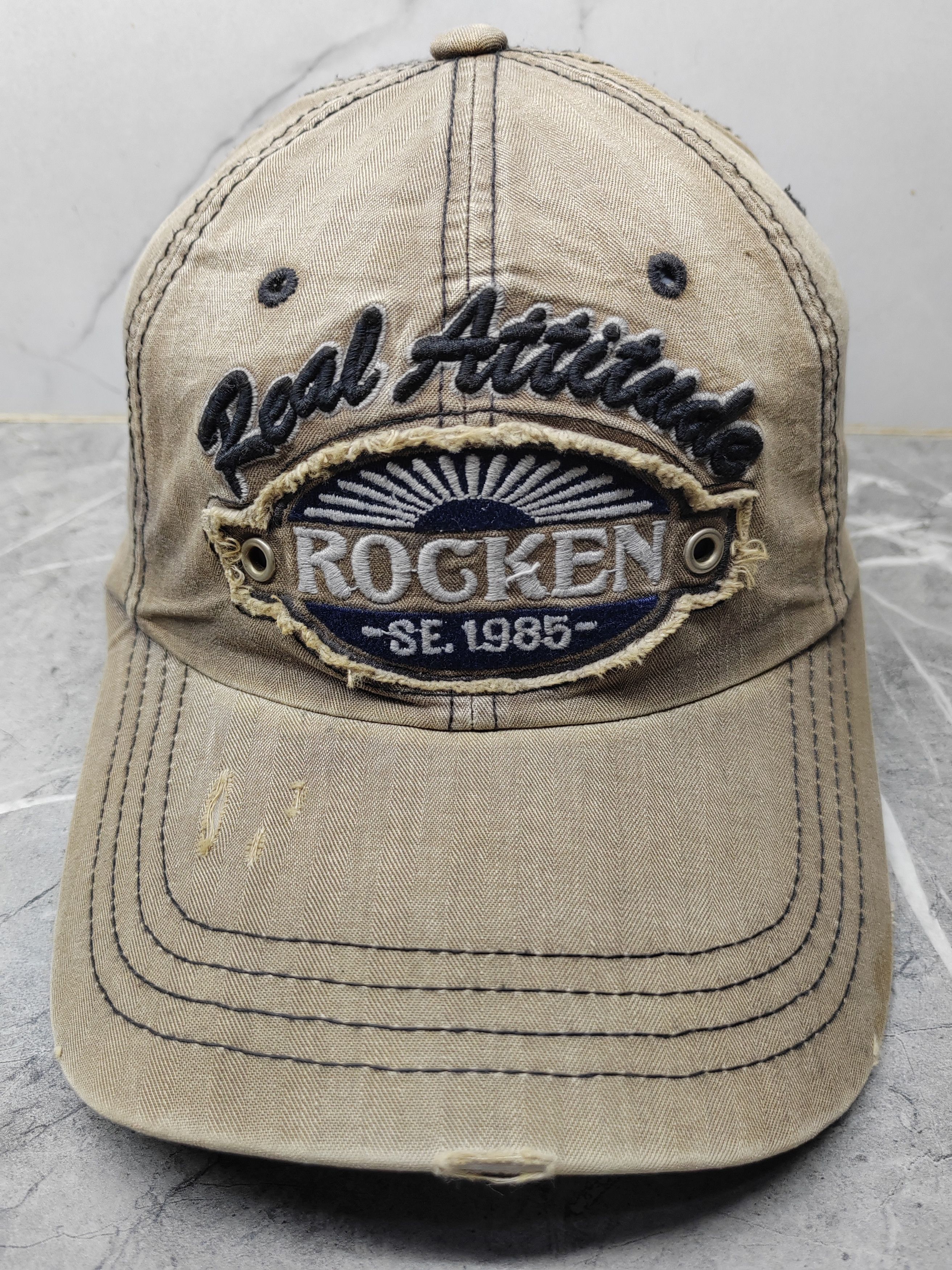 Japanese Brand Vintage Real Attitude Rocken Distressed Style Cap Hat Size ONE SIZE - 2 Thumbnail