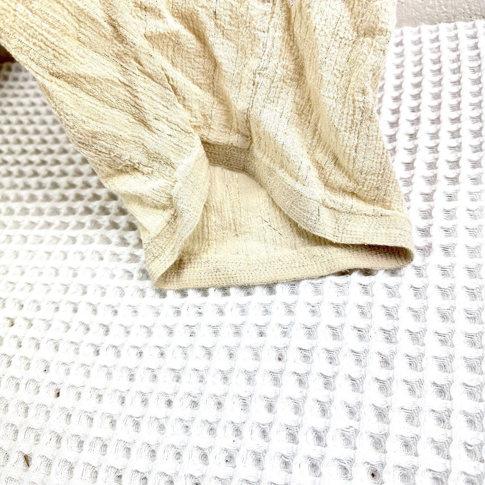 Other Anaak Cream Ivory Beige Cotton Pants, Size 2, w/lurex, 28x27 Size 26" / US 2 / IT 38 - 10 Thumbnail