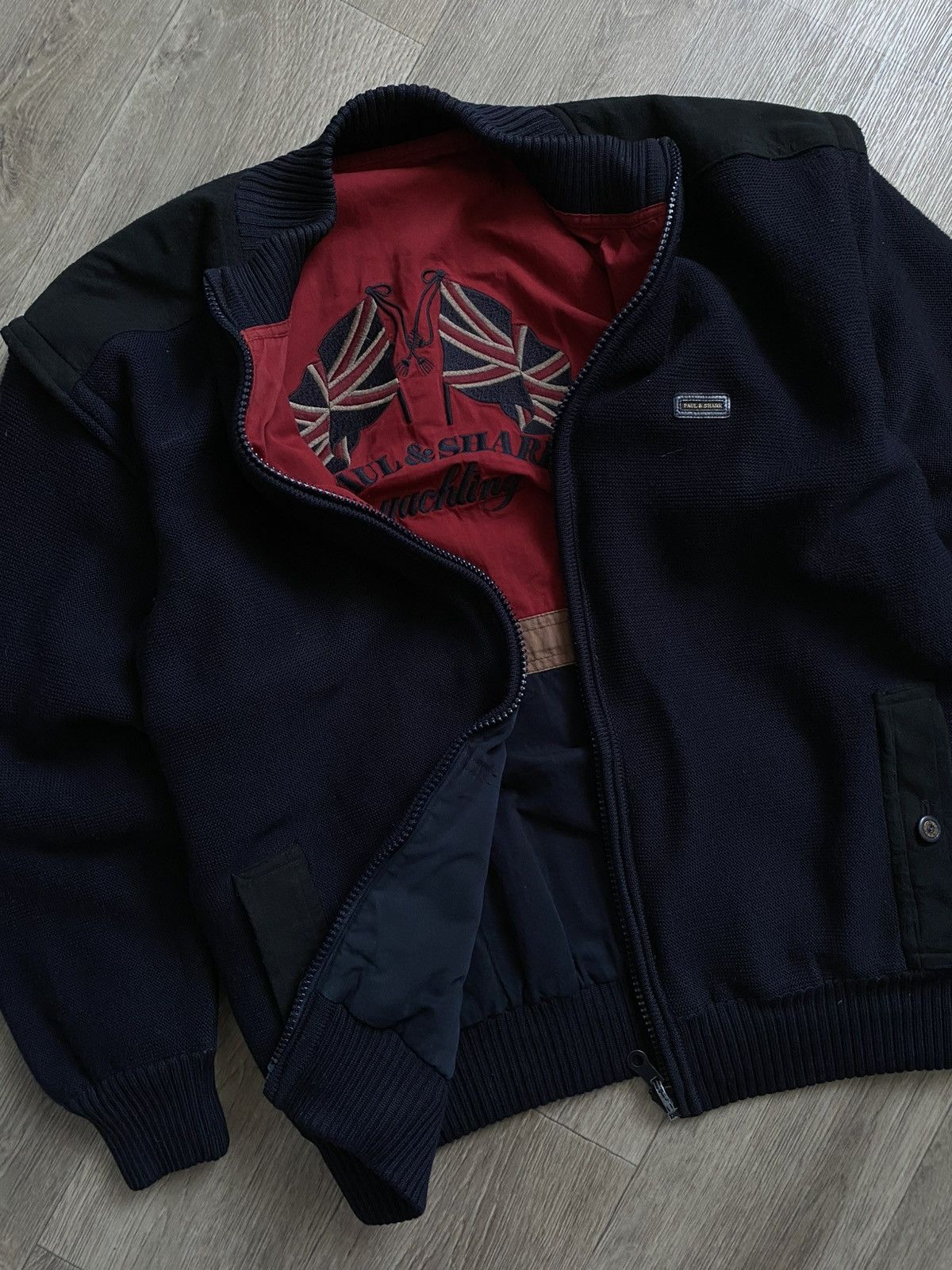 Paul & Shark 🫧PAUL&SHARK Embroidered Logo British Flag Reversible Bomber Size US XL / EU 56 / 4 - 18 Thumbnail
