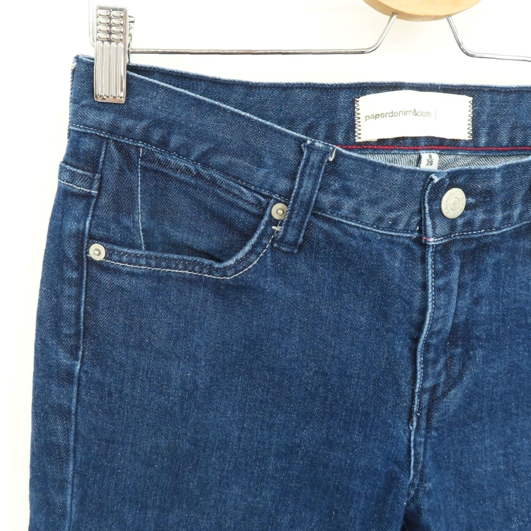 Denime Paper Denim & Cloth Jeans Women 8 Nicki Bootcut Straight Dark Wash Blue Denim 5-Pocket Style Size 30" / US 8 / IT 44 - 2 Thumbnail