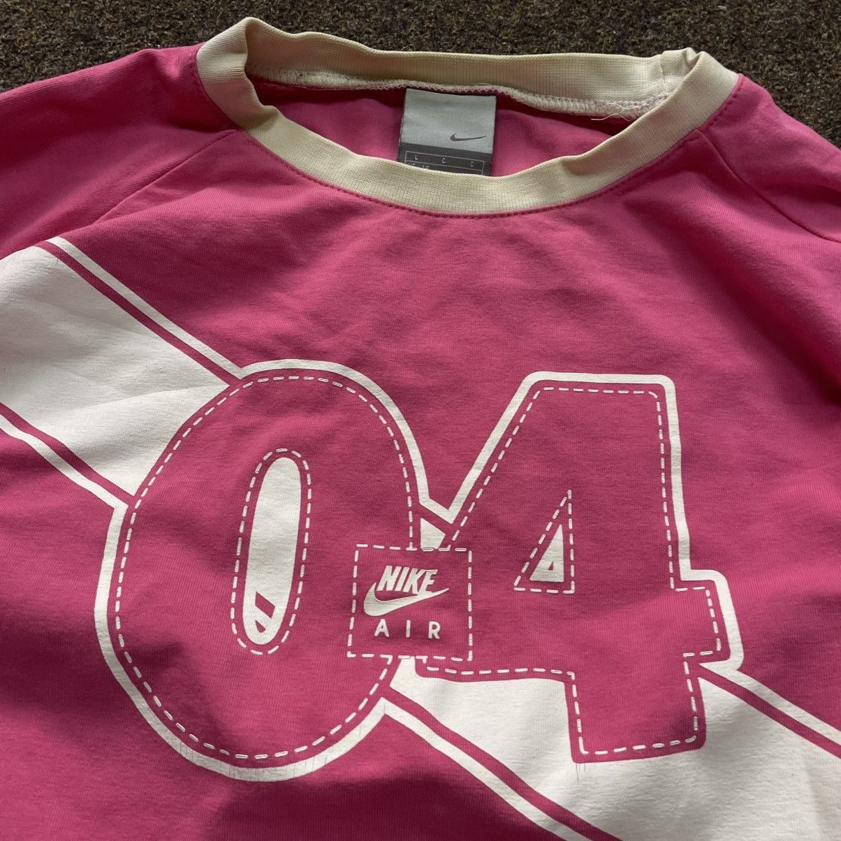 Vintage Vintage Y2K Pink Graphic Cropped Long Sleeve Tee Streetwear Size S / US 4 / IT 40 - 4 Thumbnail