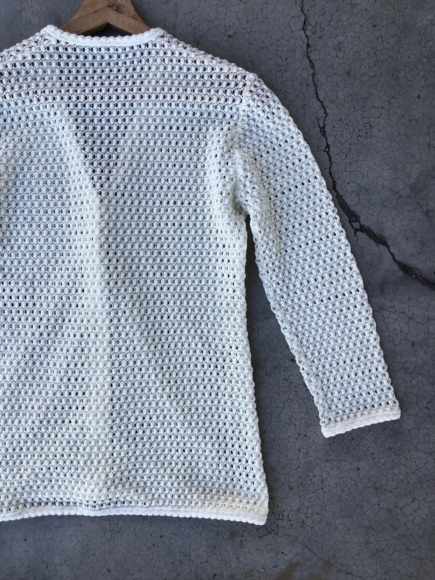 Aran Isles Knitwear Cardigan Crochet Mesh Net Sexy Jumper/Memeri Pattern Size US XS / EU 42 / 0 - 7 Thumbnail