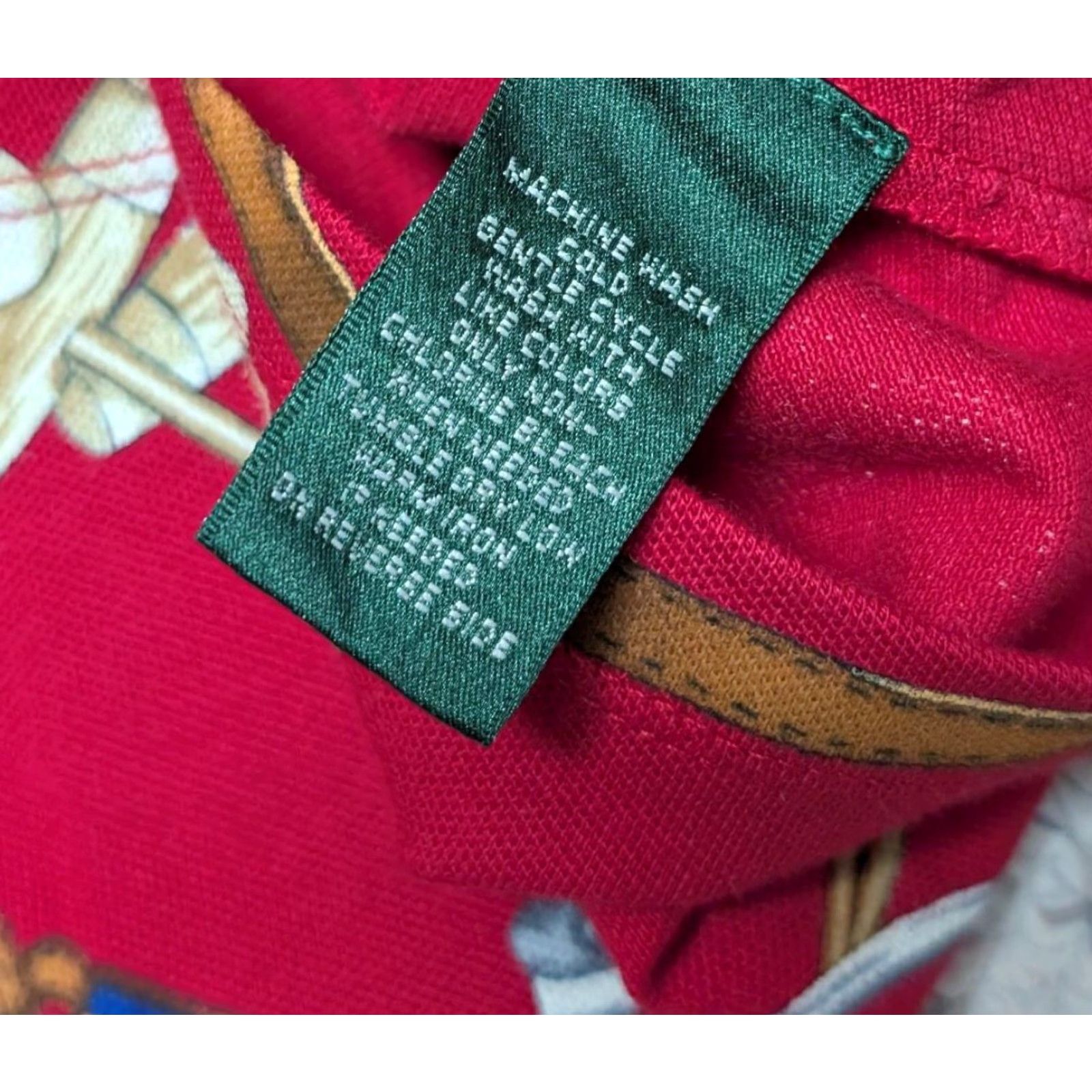 Ralph Lauren VINTAGE Ralph Lauren polo shirt HORSE-BIT all-over print RED Womens 1X Polo Cotton Blend Short Sleeve Collared Shirt Horse-Bit Size XL / US 12-14 / IT 48-50 - 4 Thumbnail