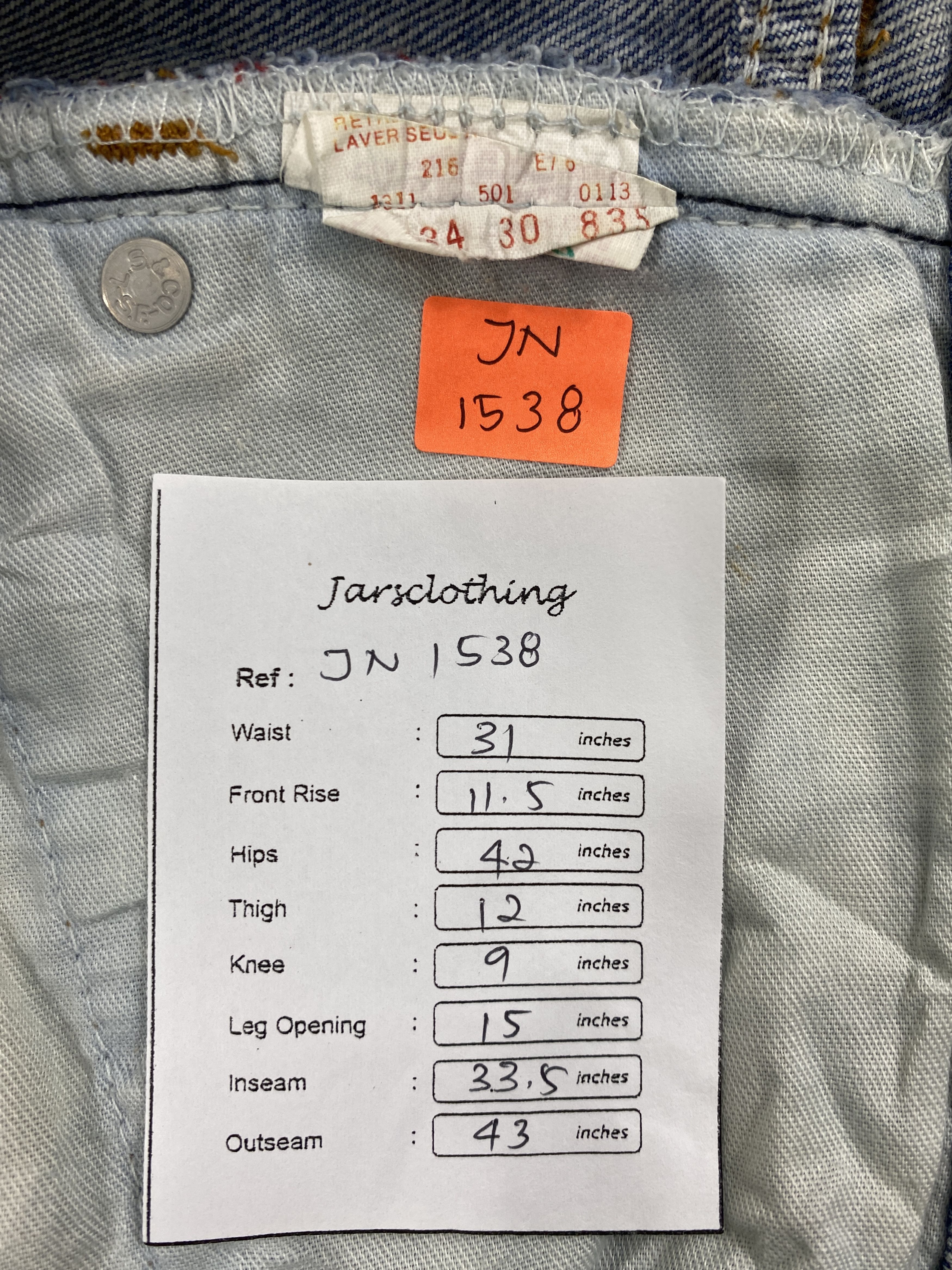 Levi's Distressed Blue Vintage Levi's 501 31x33.5 Denim -JN1538 Size US 31 - 8 Thumbnail