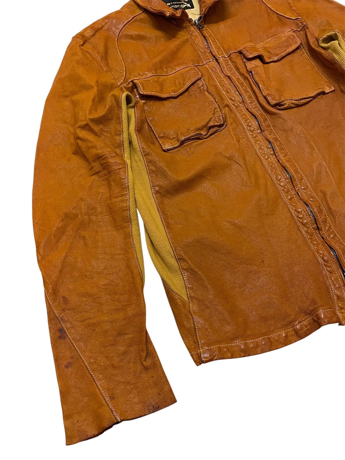 Japanese Brand Kyoji Maruyama Cowhide Leather Mesh Hybrid Jacket Size US M / EU 48-50 / 2 - 4 Thumbnail