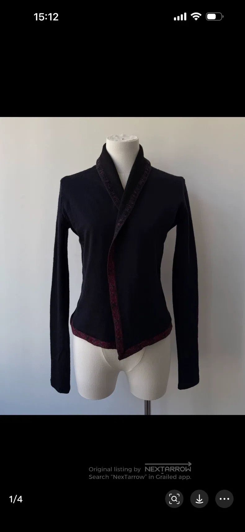 Yohji Yamamoto YOHJI YAMAMOTO Wool Cardigan Size L / US 10 / IT 46 - 1 Thumbnail