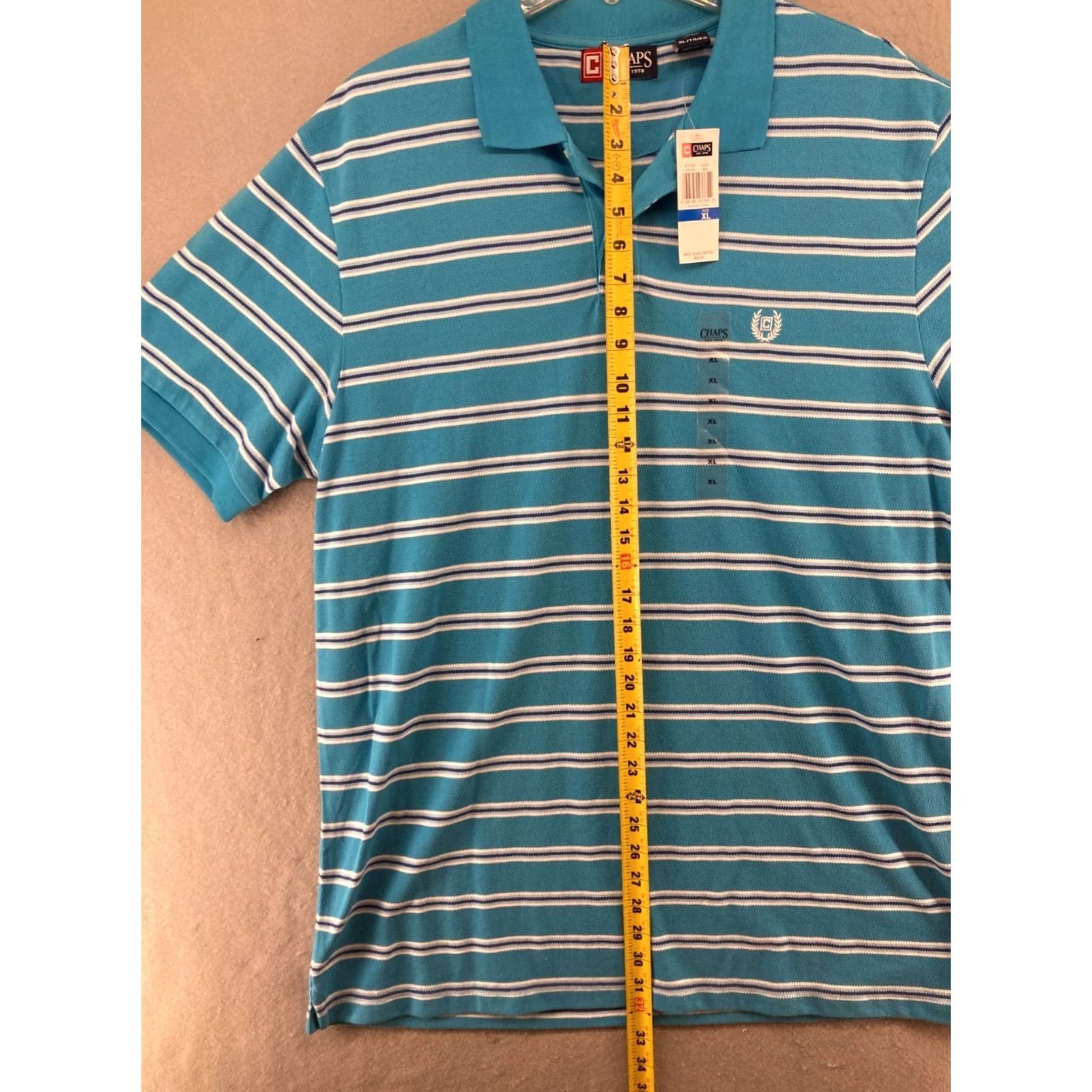 Chaps Chaps Polo Shirt XL Striped Blue Logo Golf NWT Mens Shirt Size US XL / EU 56 / 4 - 3 Thumbnail
