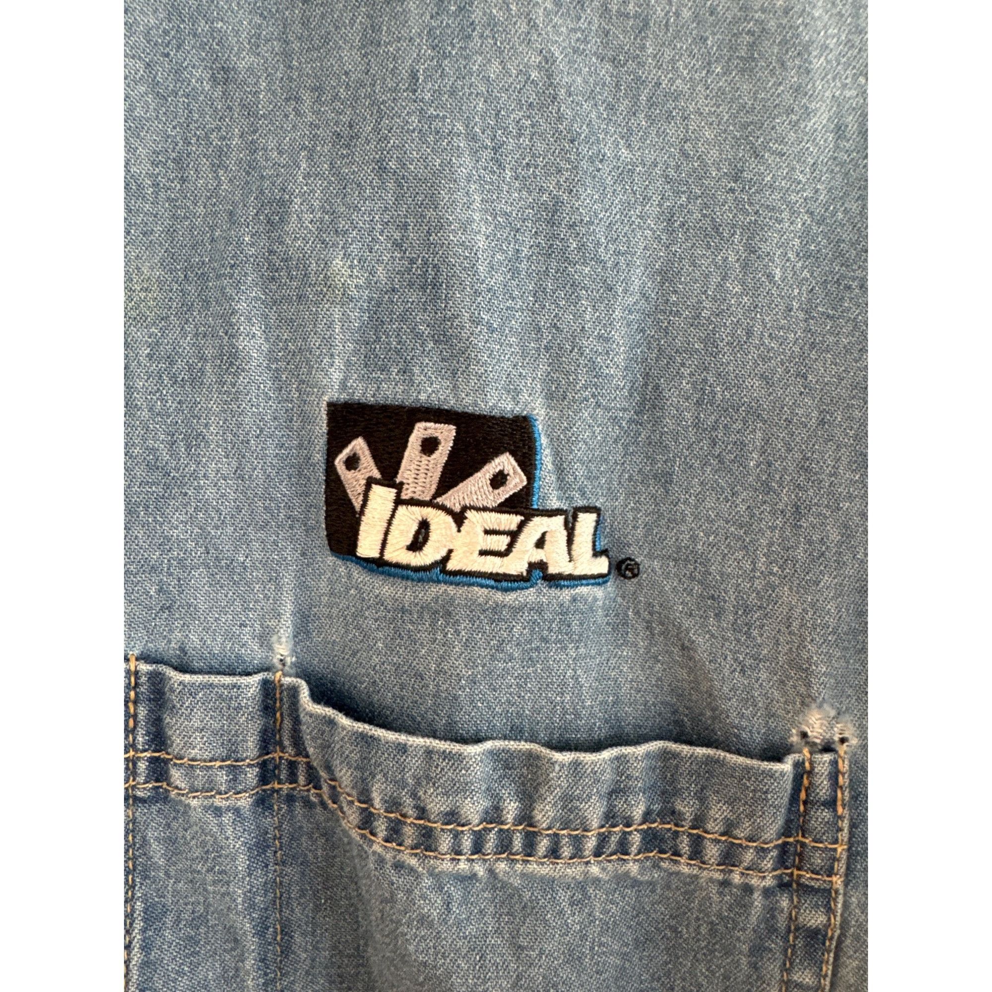 Swingster Vintage 90s Swingster XL Denim Shirt Ideal Logo Blue Size US XL / EU 56 / 4 - 3 Thumbnail