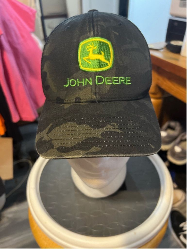John Deere Men's John Deere Hat, Adjustable, Black Size ONE SIZE - 1 Thumbnail