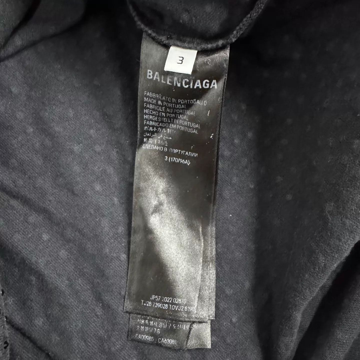 Balenciaga Balenciaga crystal distressed highneck short tee 3 Size L / US 10 / IT 46 - 6 Thumbnail