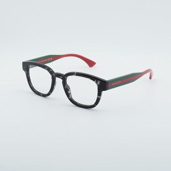 Gucci Gucci GG1992O 002 Square Eyeglasses - Shiny Grey Dark Havana Size ONE SIZE - 1 Thumbnail