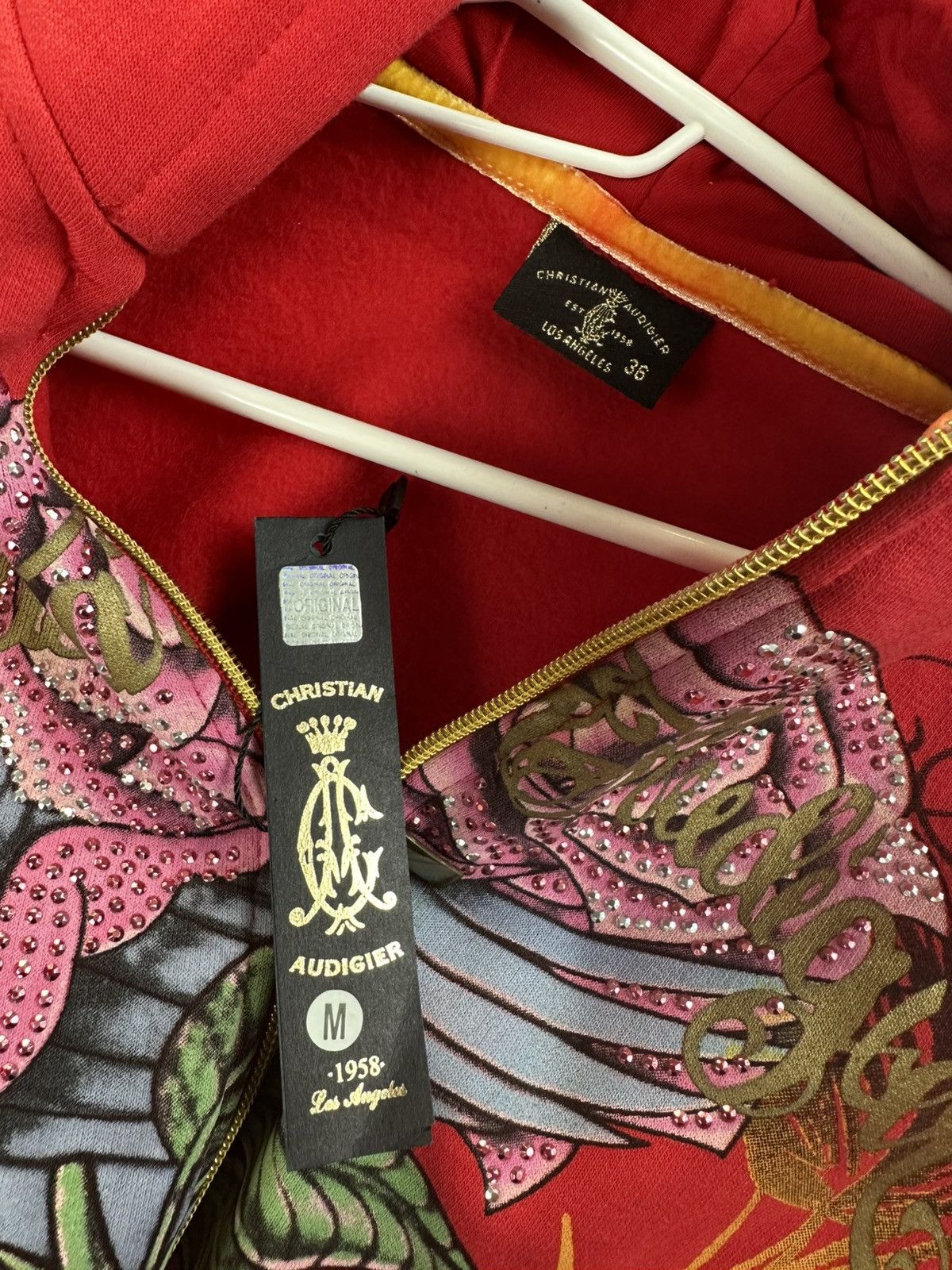 Affliction × Christian Audigier × Ed Hardy Ed Hardy Zip Hoodie Christian Audigier Tattoo Opium y2k Size M / US 6-8 / IT 42-44 - 4 Thumbnail