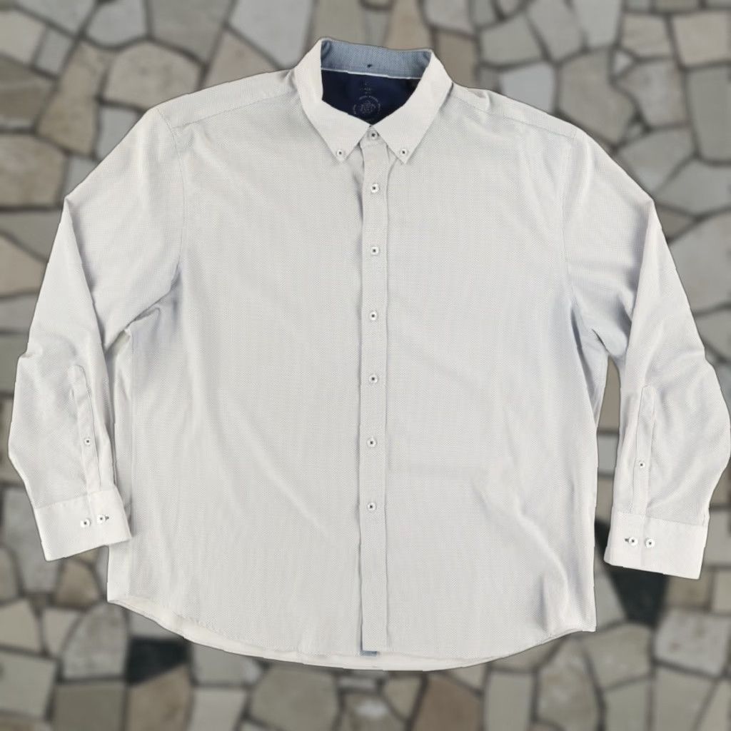 Vintage Con.Struct Slim Fit High Stretch Polyester Solid Long Sleeve Button Down Shirt Gray Men's 2XL Size US XXL / EU 58 / 5 - 1 Thumbnail