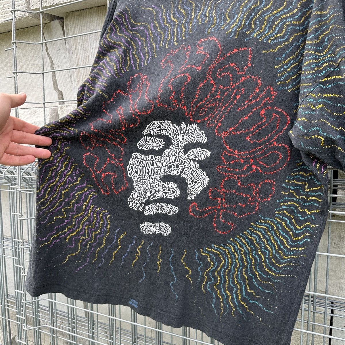 Band Tees Mosquito Head Jimi Hendrix XL Rock AOP T-Shirt Overprint 90s Size US XL / EU 56 / 4 - 16 Thumbnail