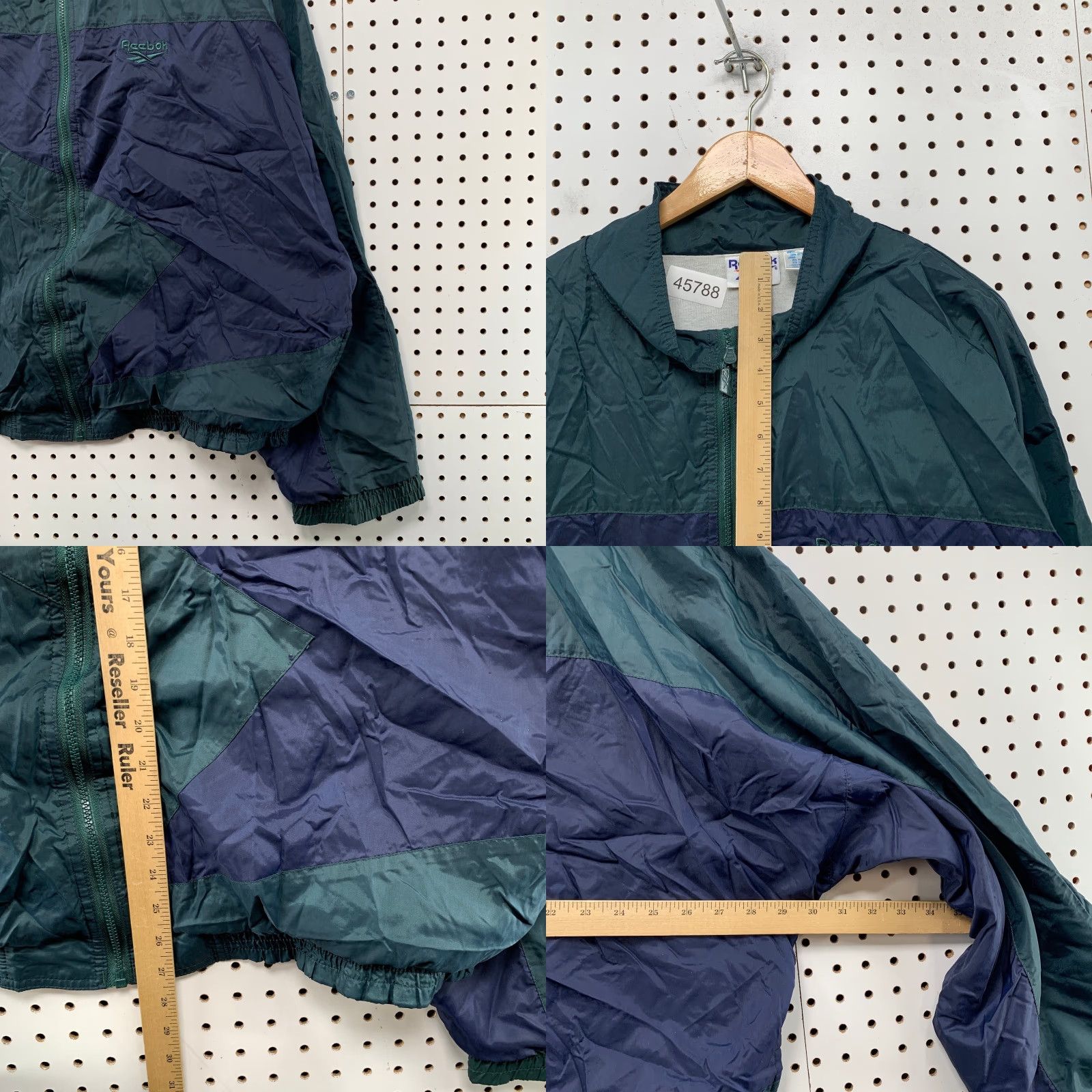 Reebok VINTAGE Reebok Windbreaker Jacket Mens XL Green Blue Nylon Lined Oversized Size US XL / EU 56 / 4 - 8 Thumbnail