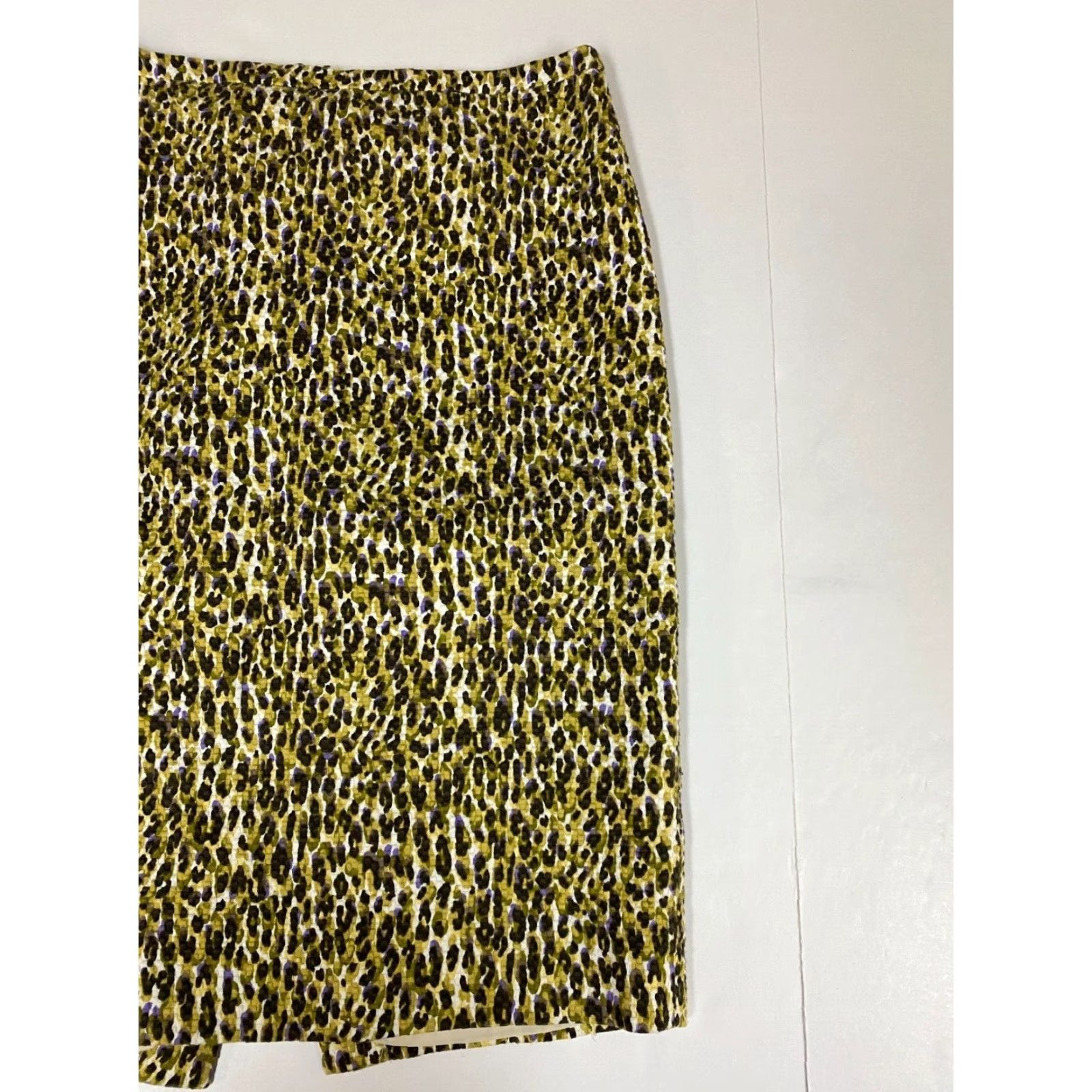 J.Crew J.CREW Skirt Women's 6 Green Straight Pencil Zip Knit Cotton Knee Length Casual Size 28" / US 6 / IT 42 - 2 Thumbnail