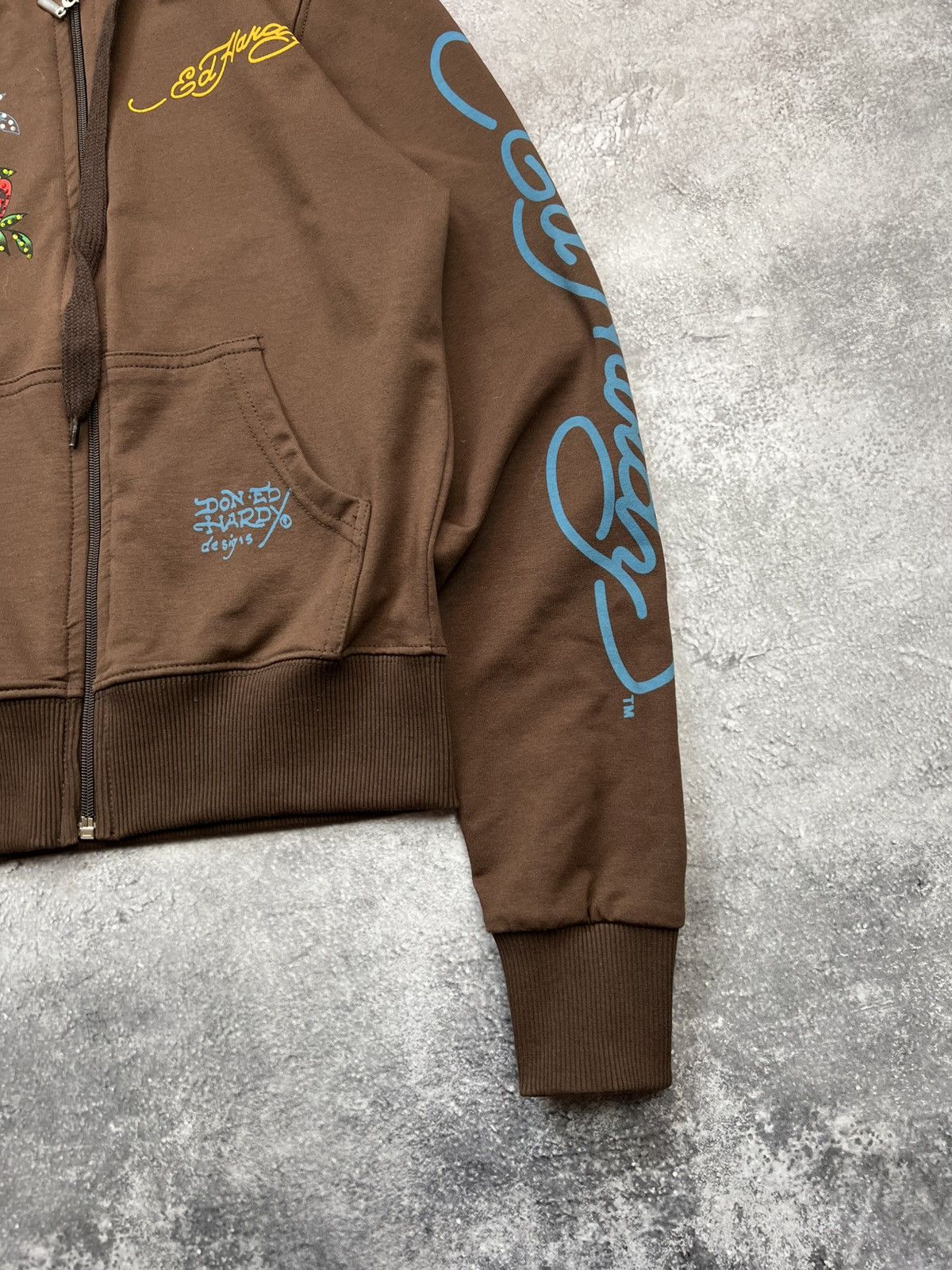 Ed Hardy Ed Hardy Brown Zip Up Hoodie Womens Size M / US 6-8 / IT 42-44 - 4 Thumbnail