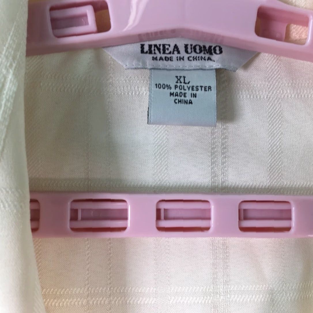 Vintage Linea Uomo Button Up Shirt Mens XL Beige Windowpane Short Sleeve Size US XL / EU 56 / 4 - 4 Thumbnail