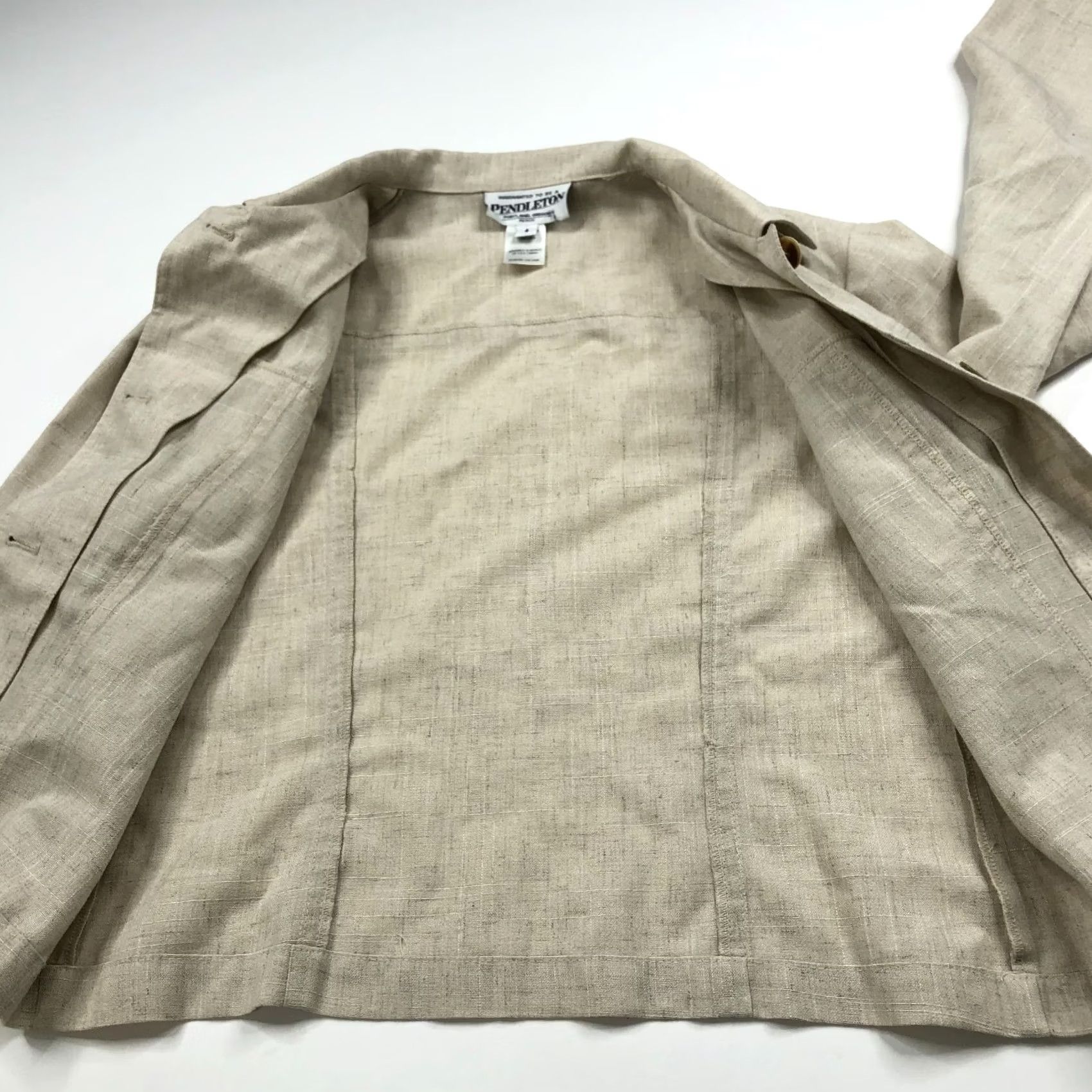 Pendleton Pendleton Blazer Style Jacket Beige MINT Women Blazer Wool Rayon Linen Blend Button 4 Size S / US 4 / IT 40 - 6 Thumbnail