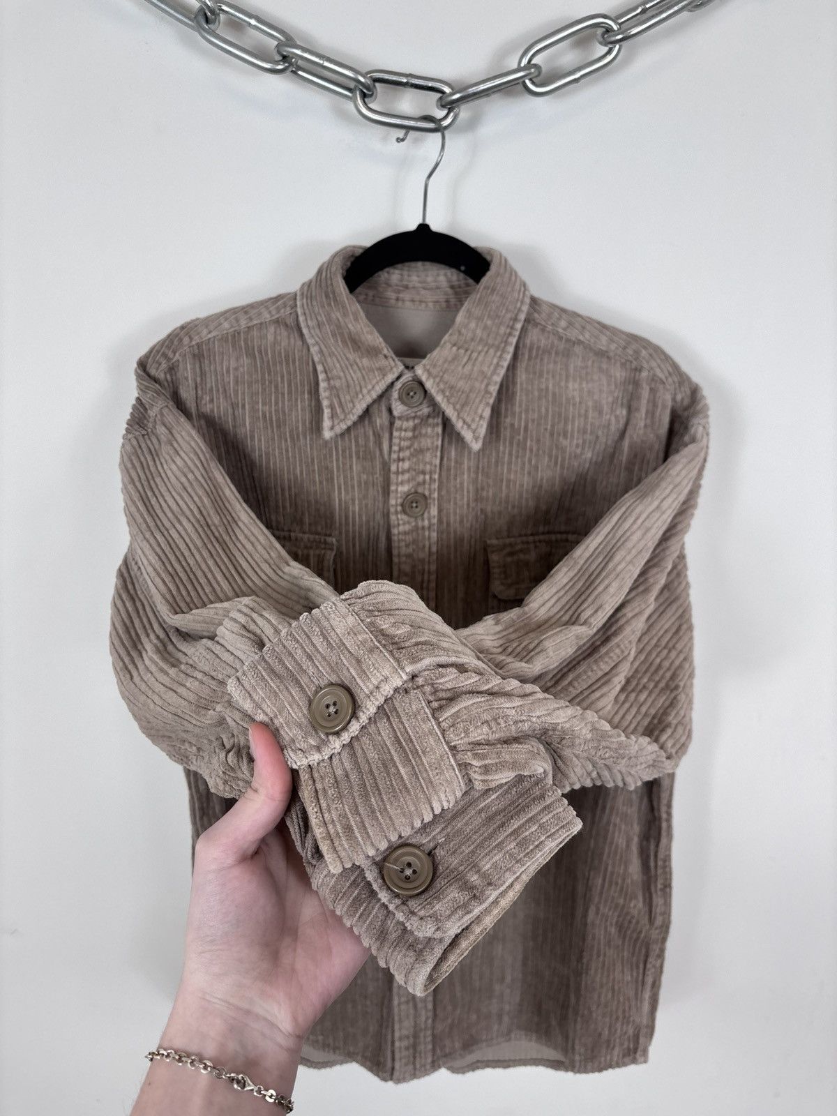Japanese Brand Niko and… Japan Beige Corduroy Velvet Long Sleeve Shirt Size US M / EU 48-50 / 2 - 8 Thumbnail