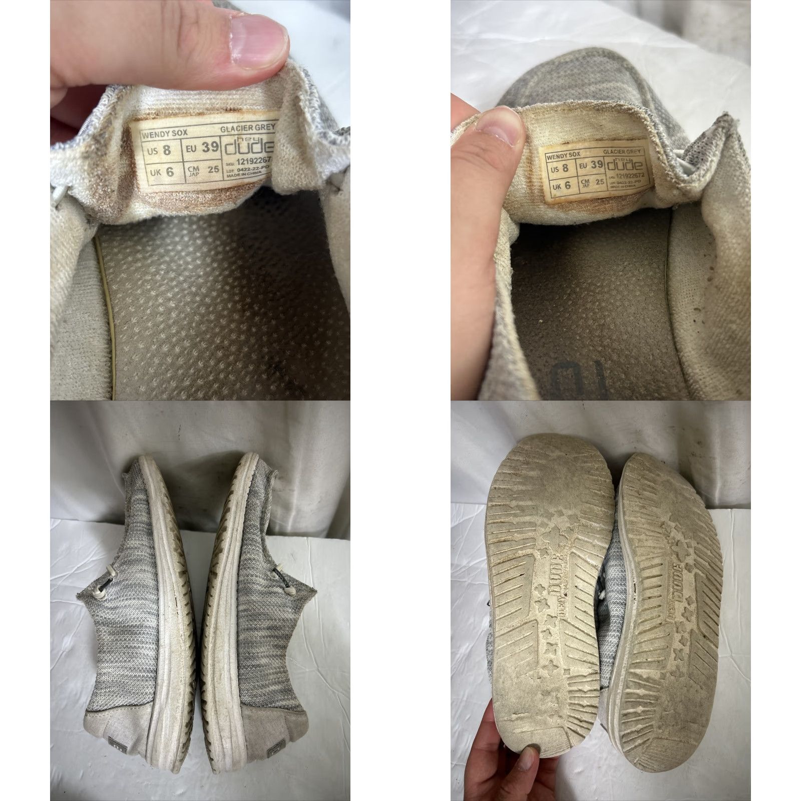 Vintage Hey Dude Wendy Sox Womens 8 Glacier Grey Slip-On Low Shoes Size ONE SIZE - 9 Thumbnail