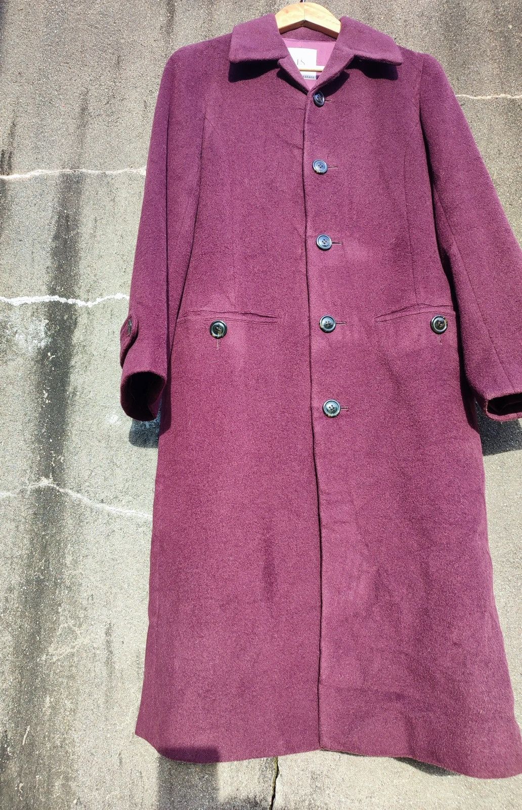 Issey Miyake I.S. sunao kuwahara Plum Wool Long Coat Avant-Garde Japanese Size S / US 4 / IT 40 - 5 Thumbnail