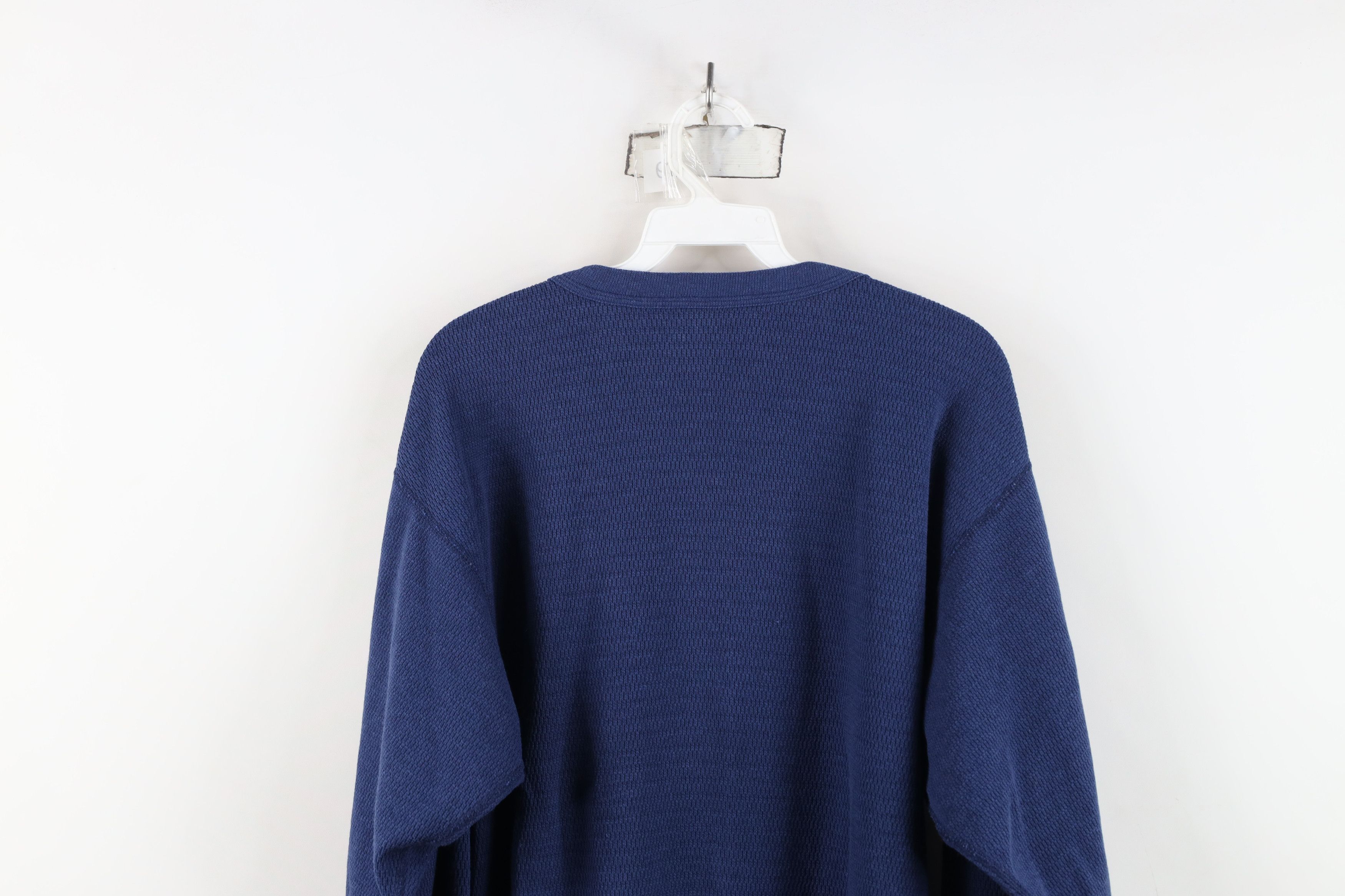 Vintage Vintage 90s Streetwear Thermal Waffle Knit T-Shirt Blue USA Size US XXL / EU 58 / 5 - 9 Thumbnail