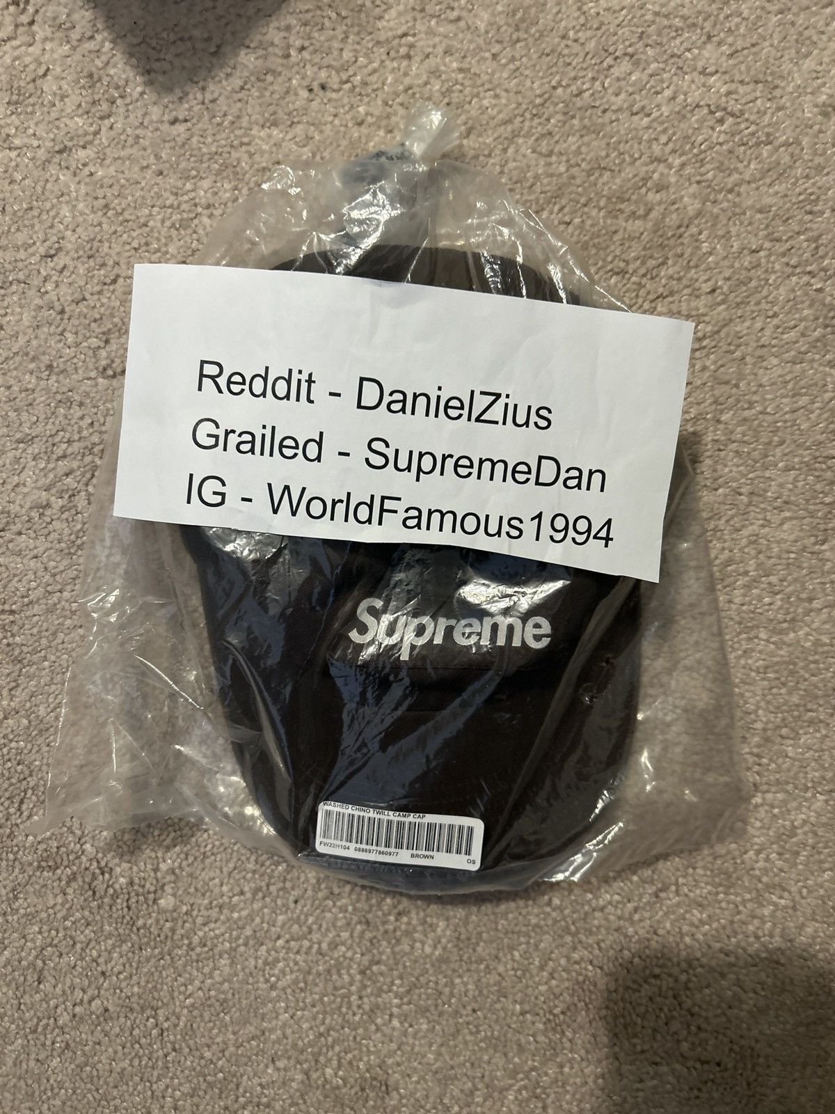 Supreme Supreme Washed Chino Twill Camp Cap 'Brown' Size ONE SIZE - 3 Thumbnail