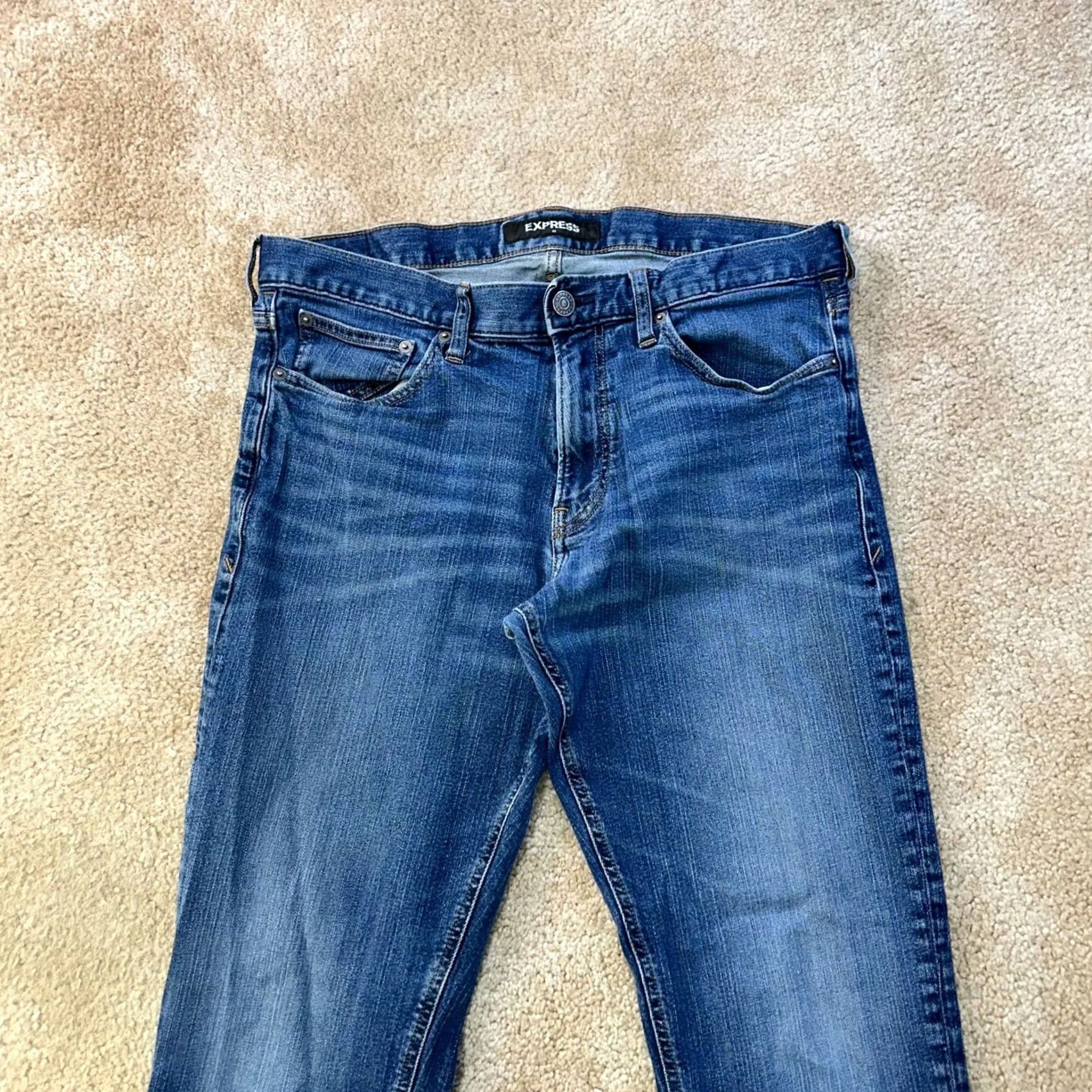 Express Express Slim Straight Jeans Men 34x32 Blue Denim Size US 34 / EU 50 - 2 Thumbnail