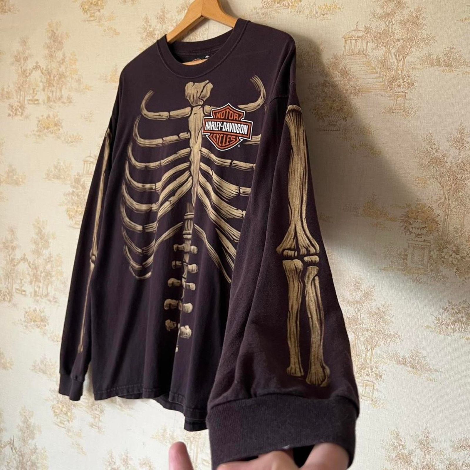 Harley Davidson Y2K Harley Davidson Skeleton L/S Shirt | Milwaukee | Size XL Size US XL / EU 56 / 4 - 1 Thumbnail